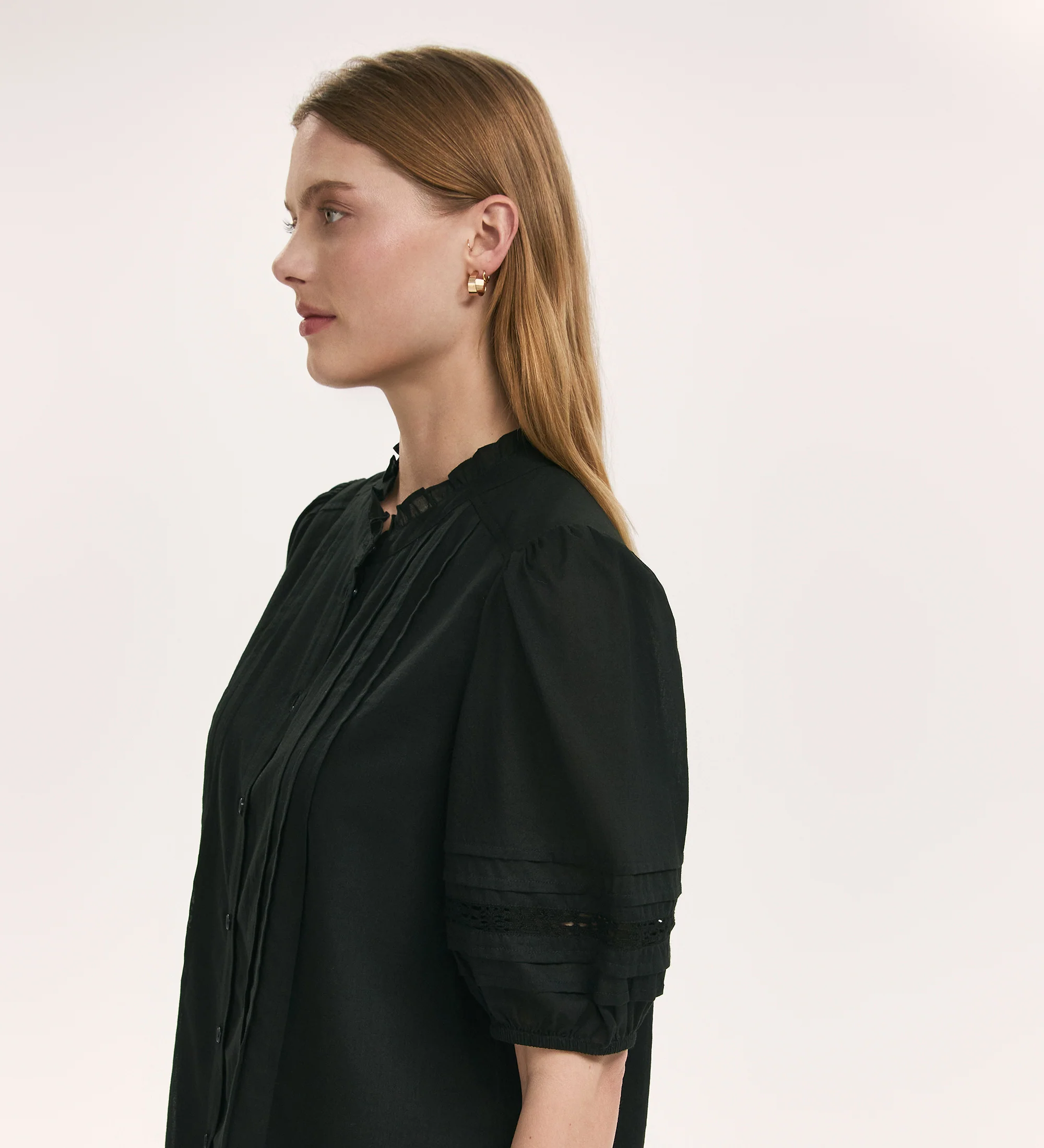 Adalia Black Cotton Blouse - Image 3