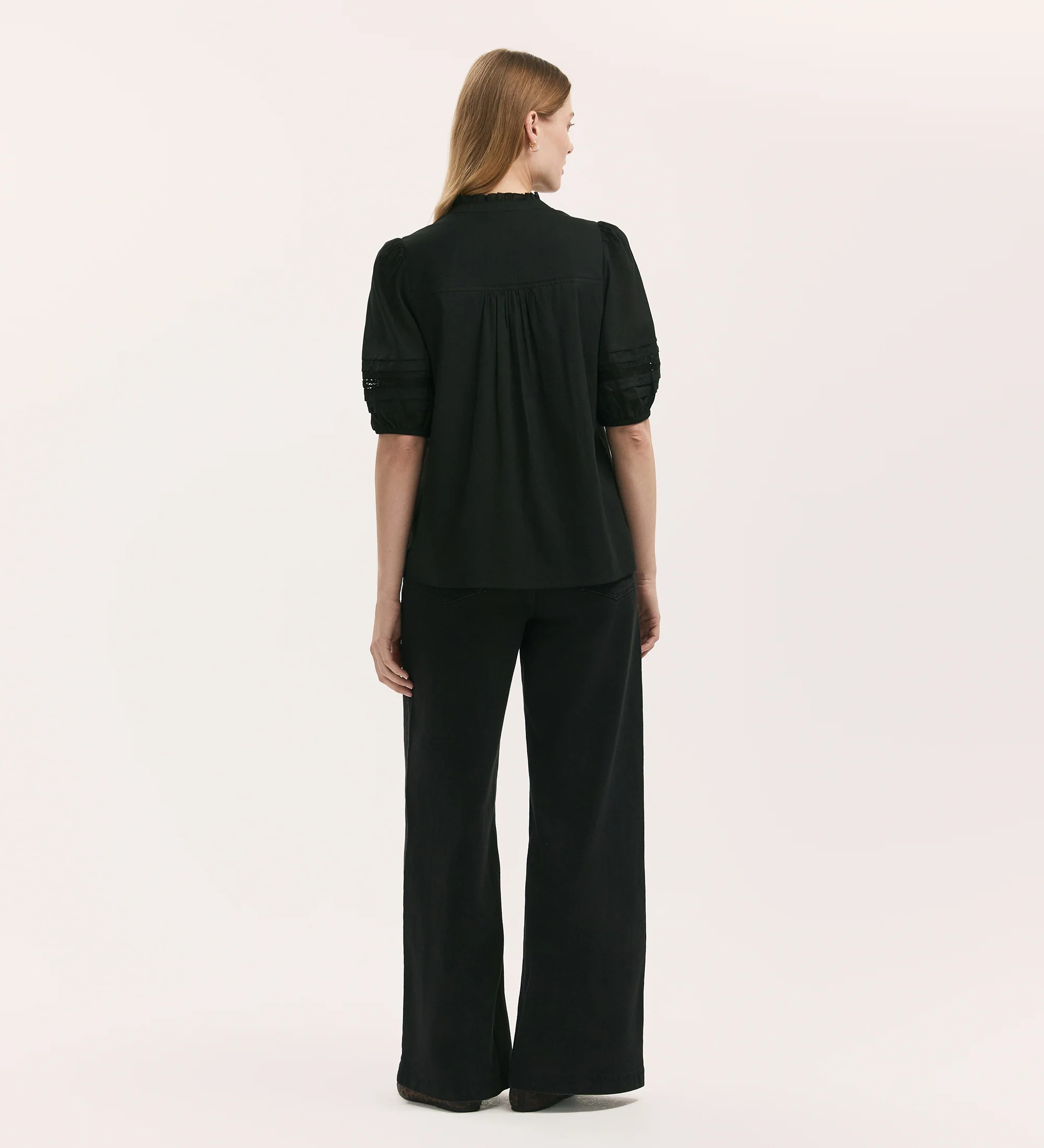 Adalia Black Cotton Blouse - Image 4