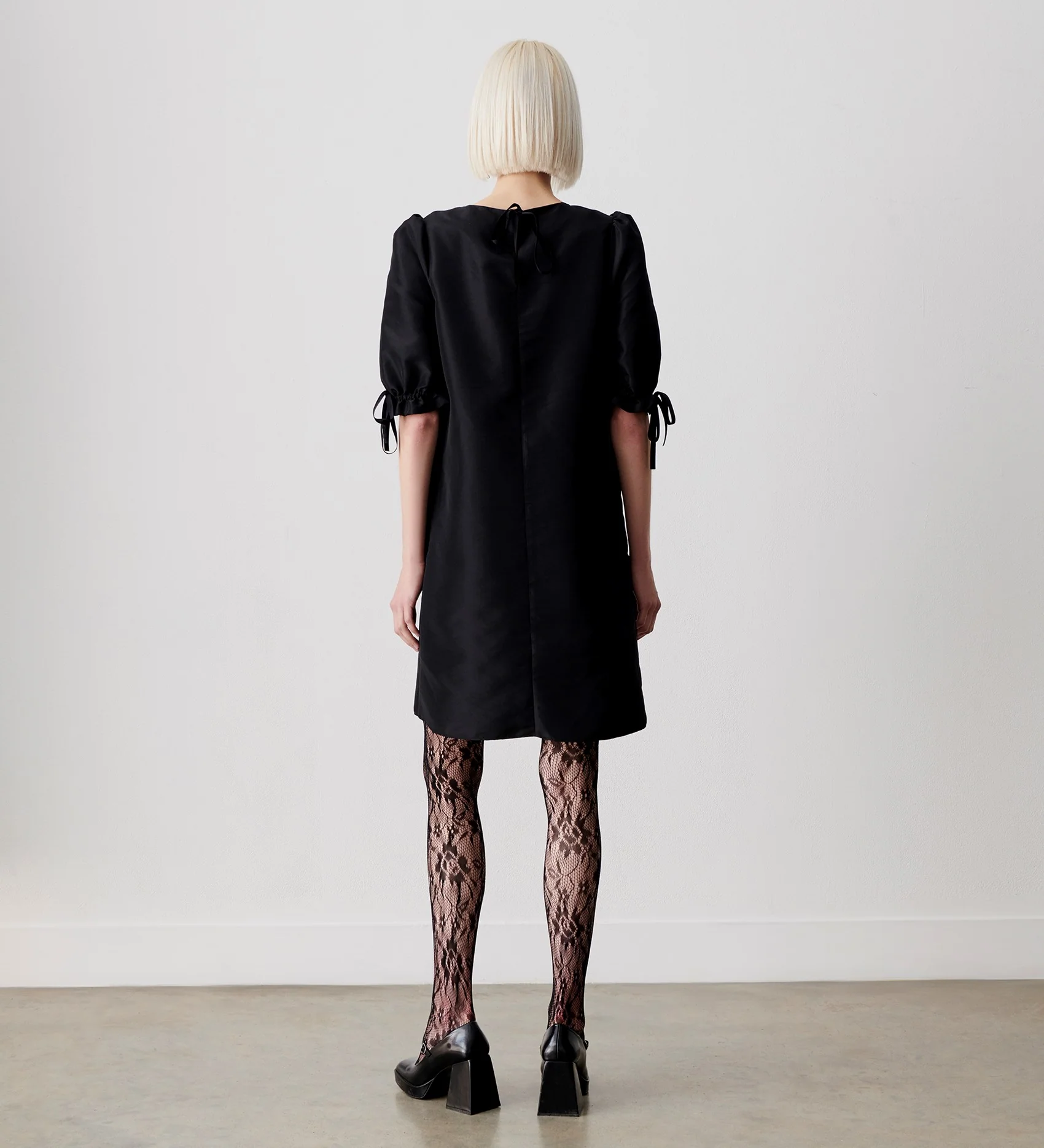 Ailish Black Taffeta Knee Length Dress - Image 5
