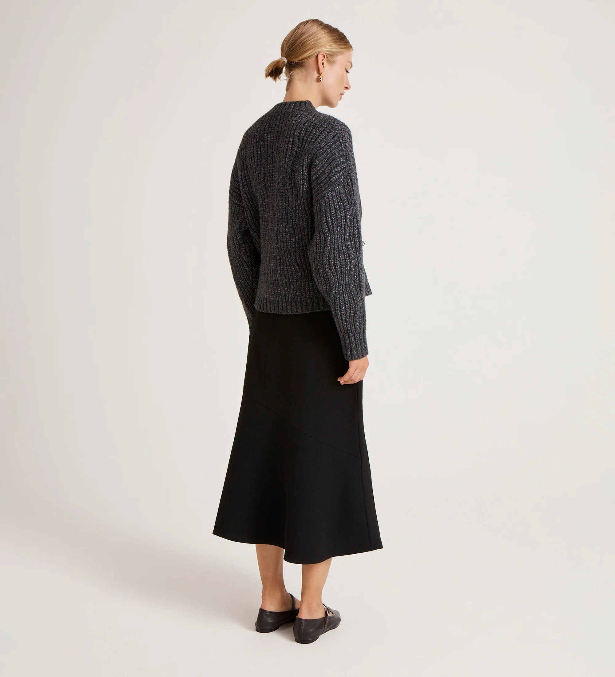 Ailsa Charcoal Knitted Cardigan - Image 4