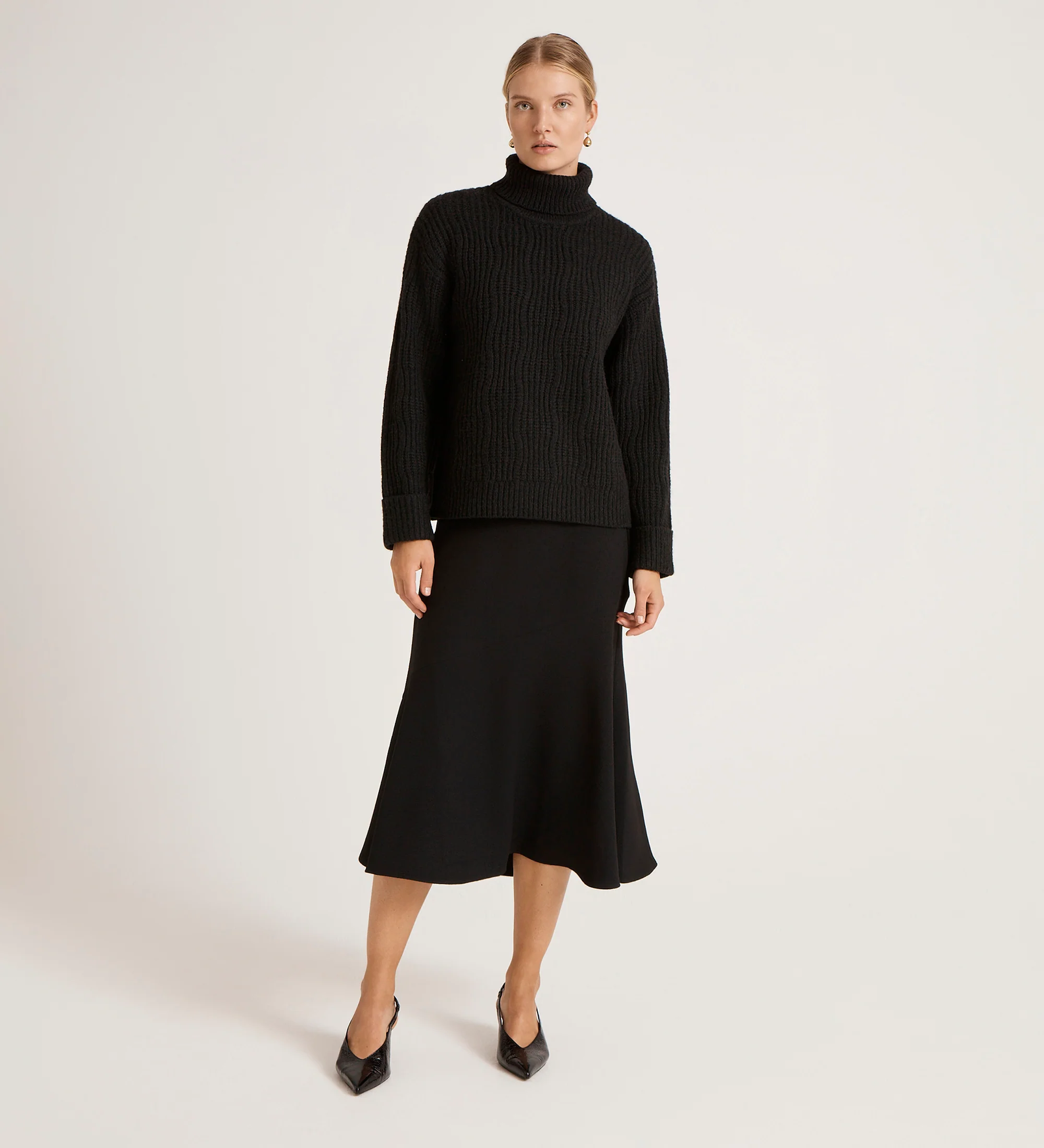 Albie Black Roll Neck Jumper - Image 2