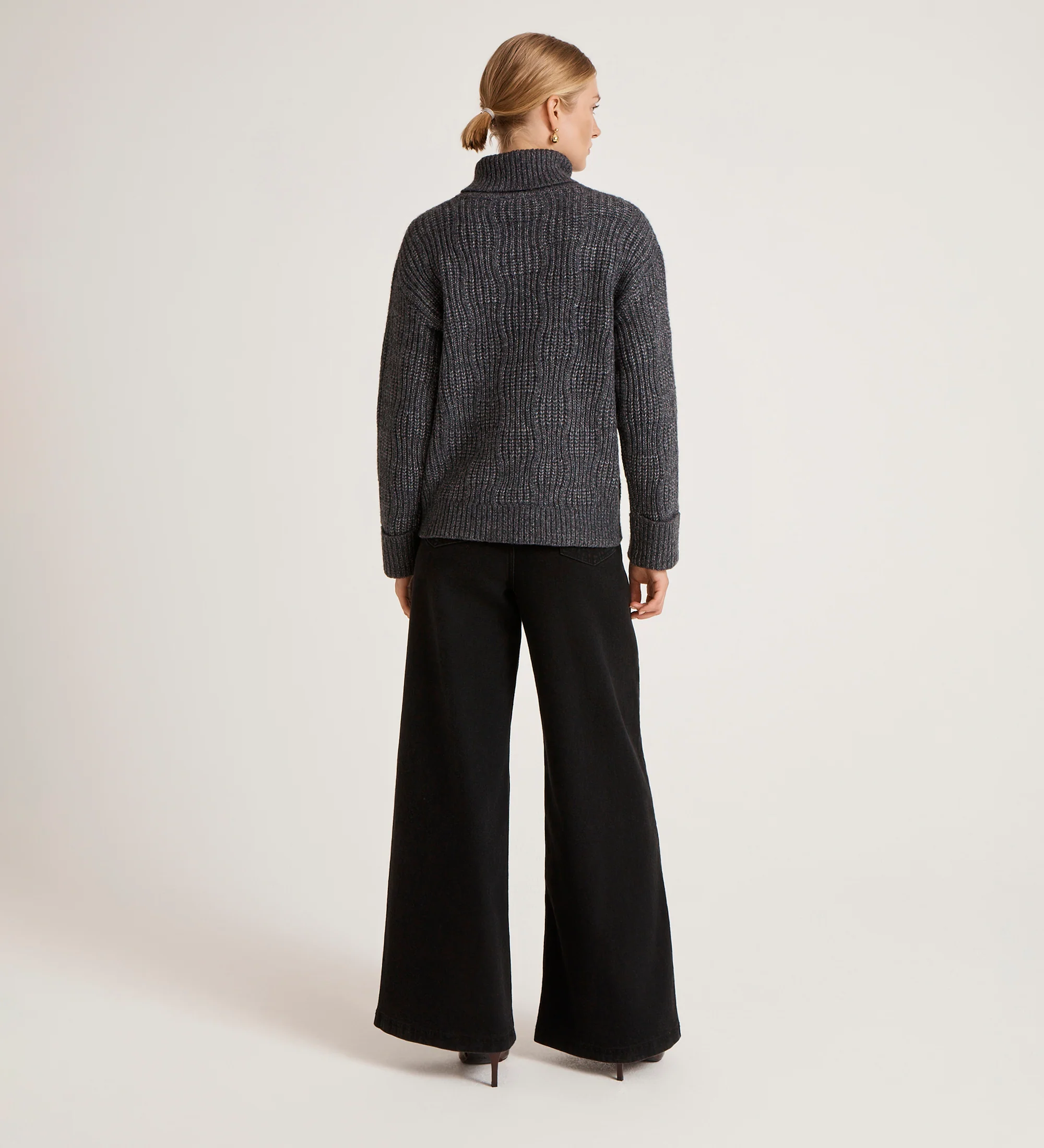 Albie Charcoal Roll Neck Jumper - Image 5
