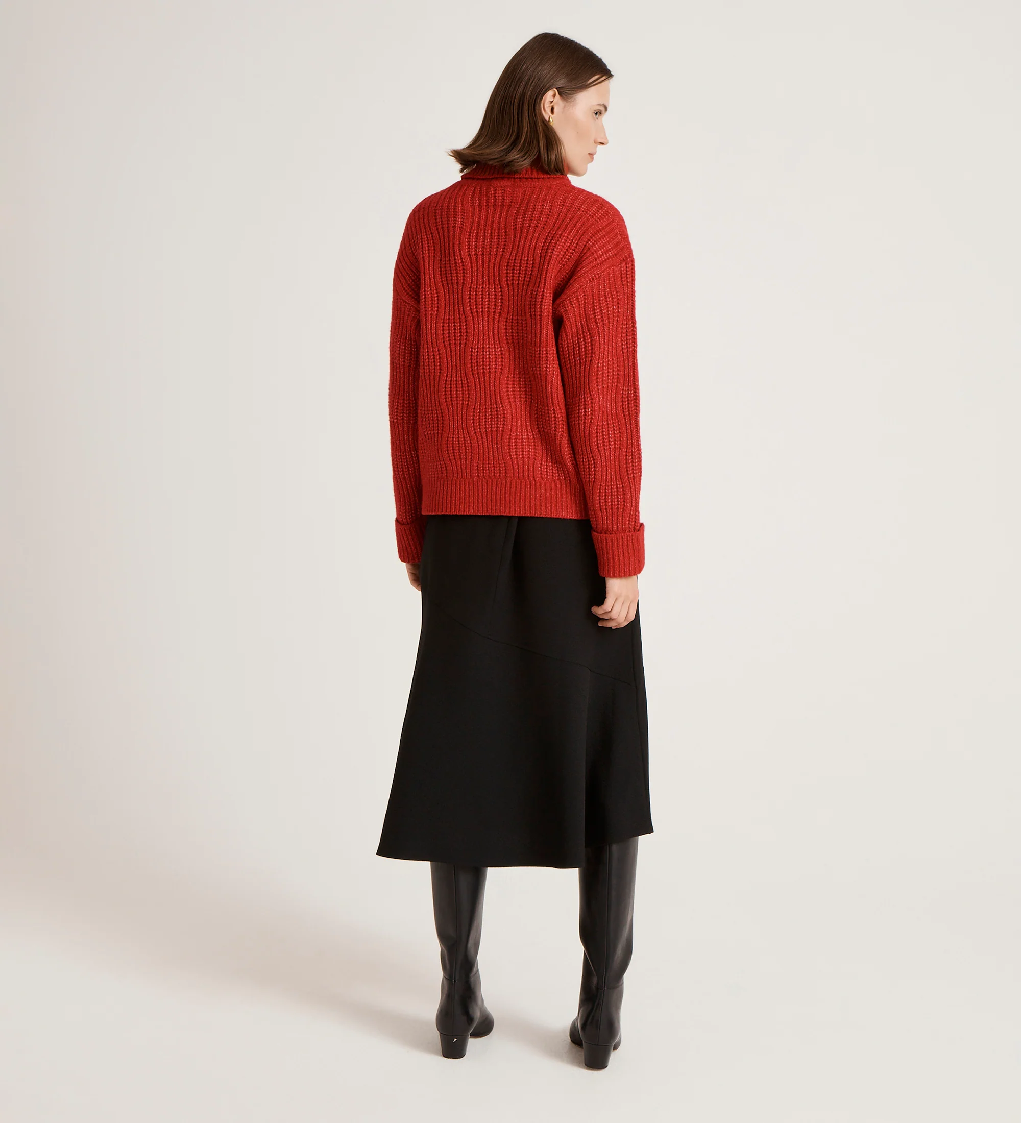Albie Red Roll Neck Jumper - Image 5