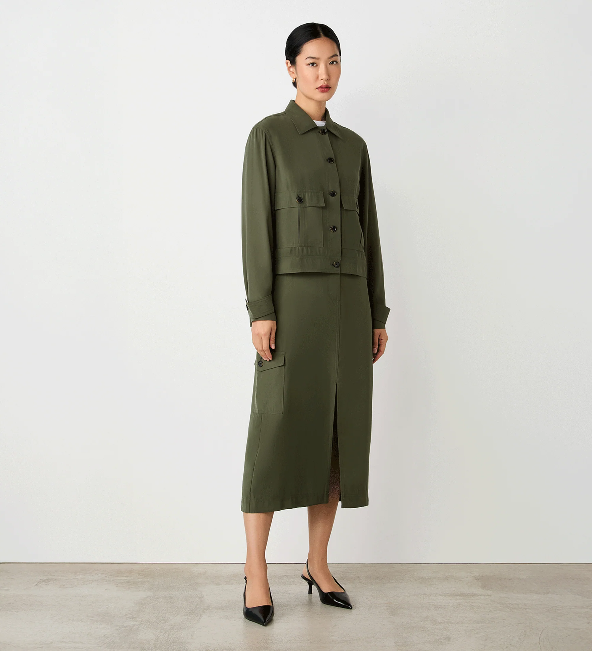 Alexa Khaki Utility Jacket - Image 2