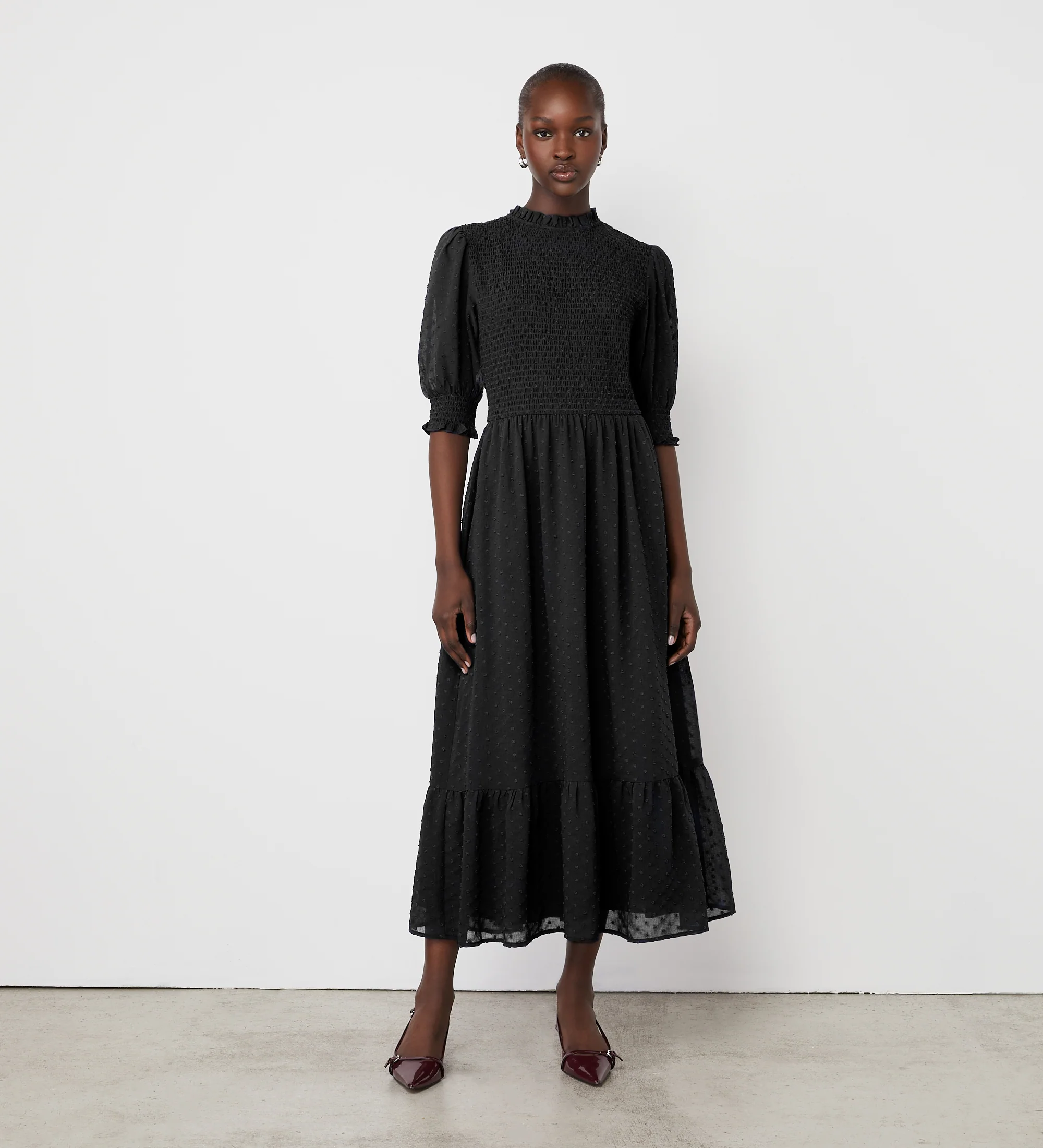 Amelia Black Chiffon Dress