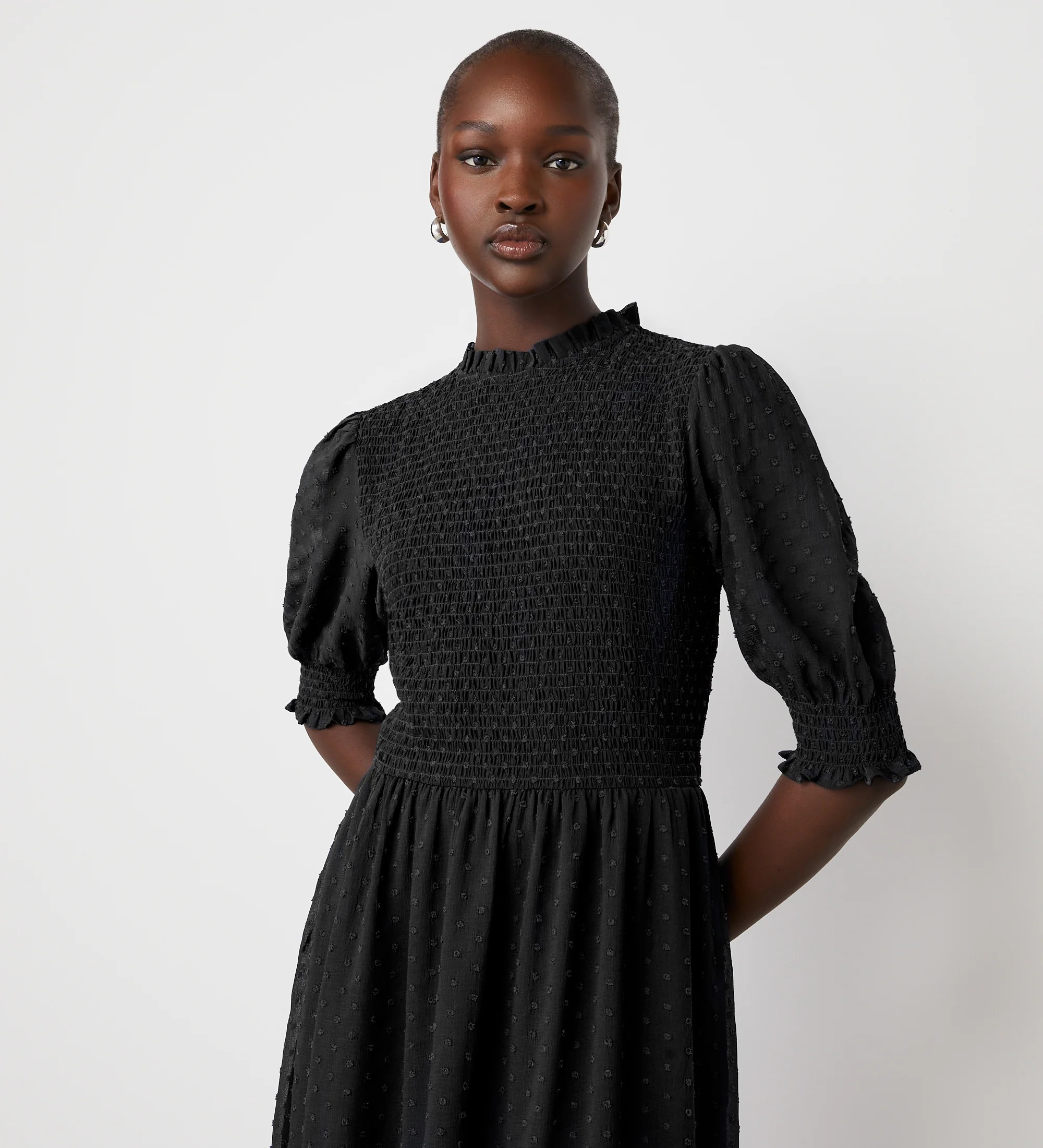Amelia Black Chiffon Dress - Image 2