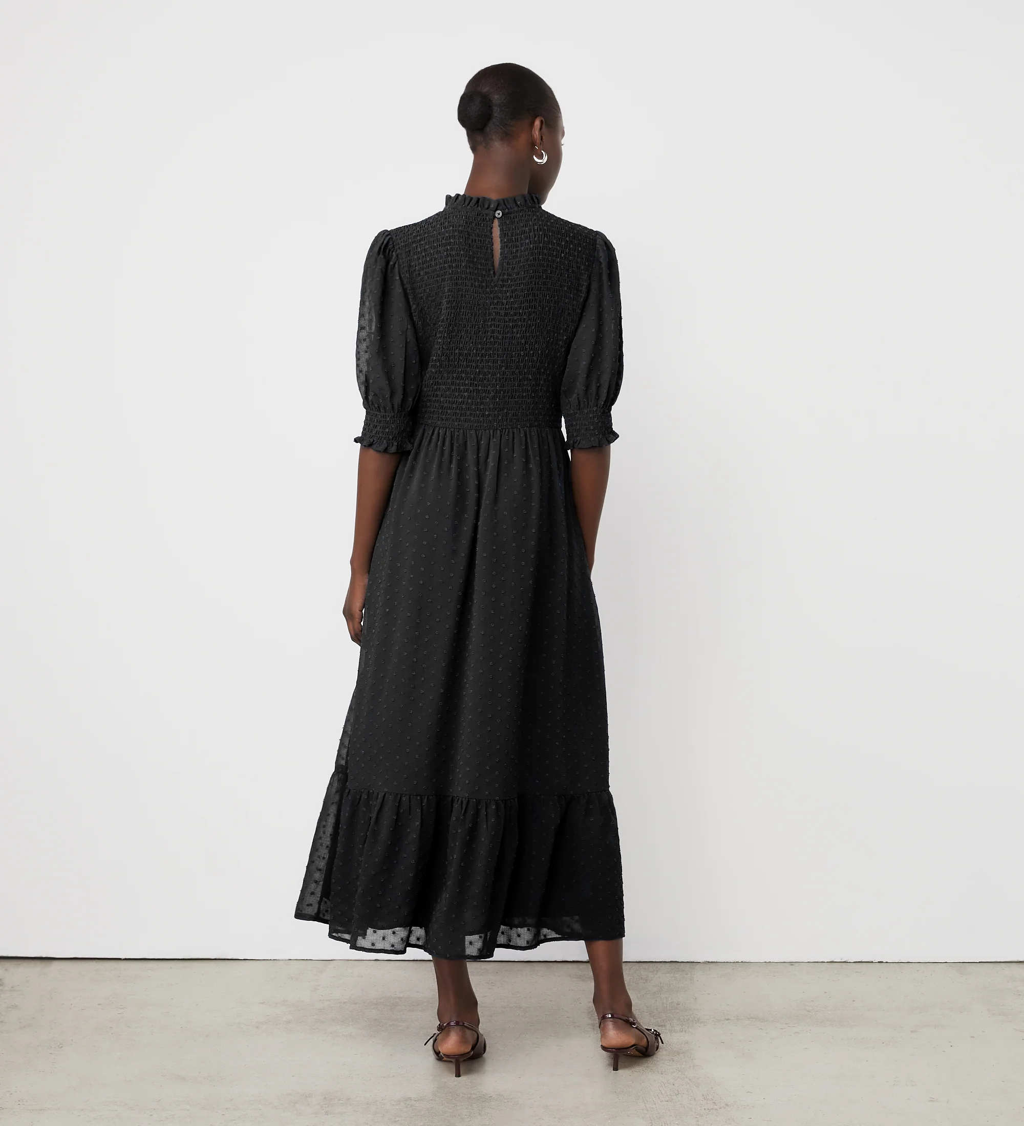 Amelia Black Chiffon Dress - Image 4