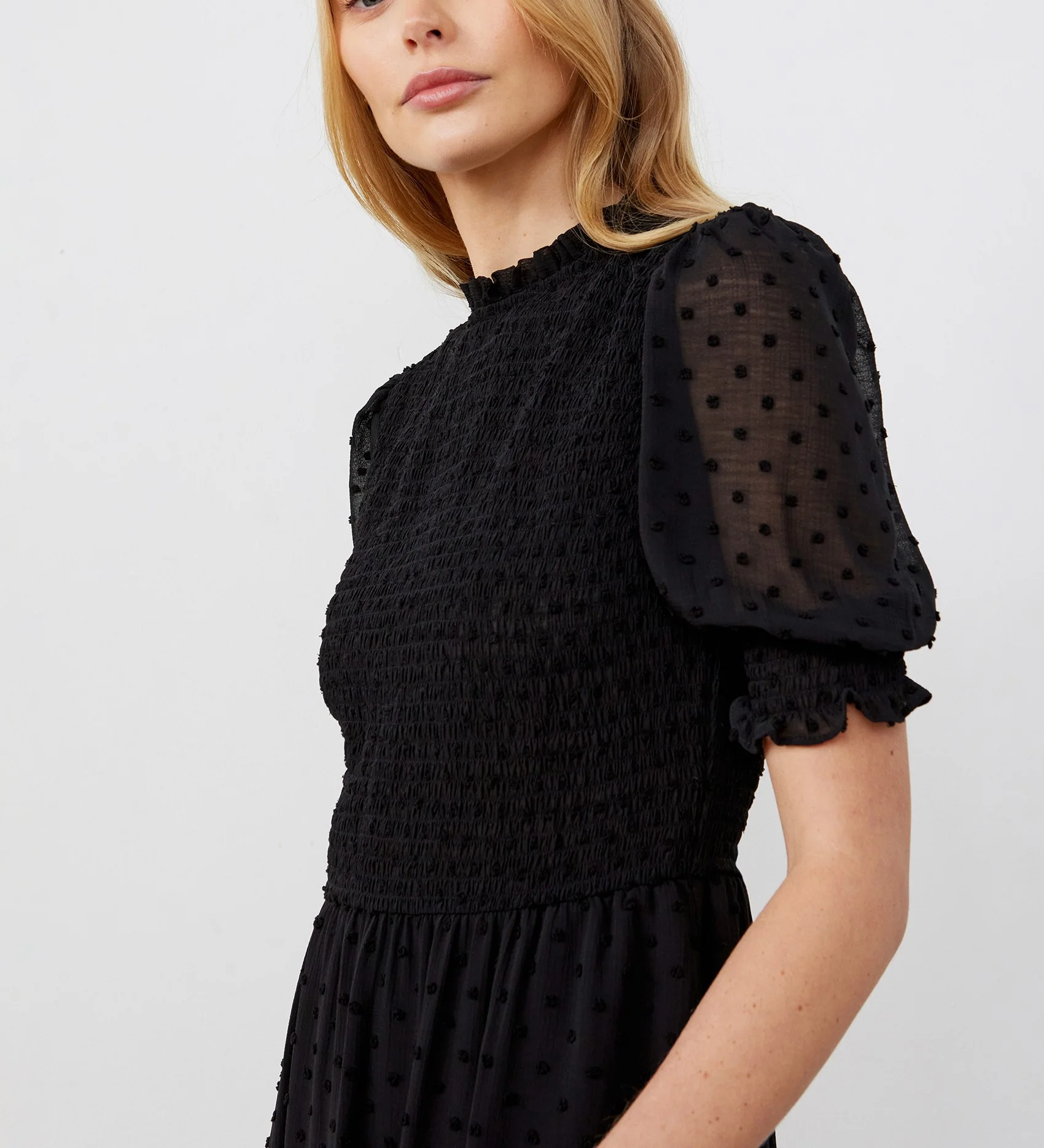 Amelia Black Georgette Midi Dress - Image 4