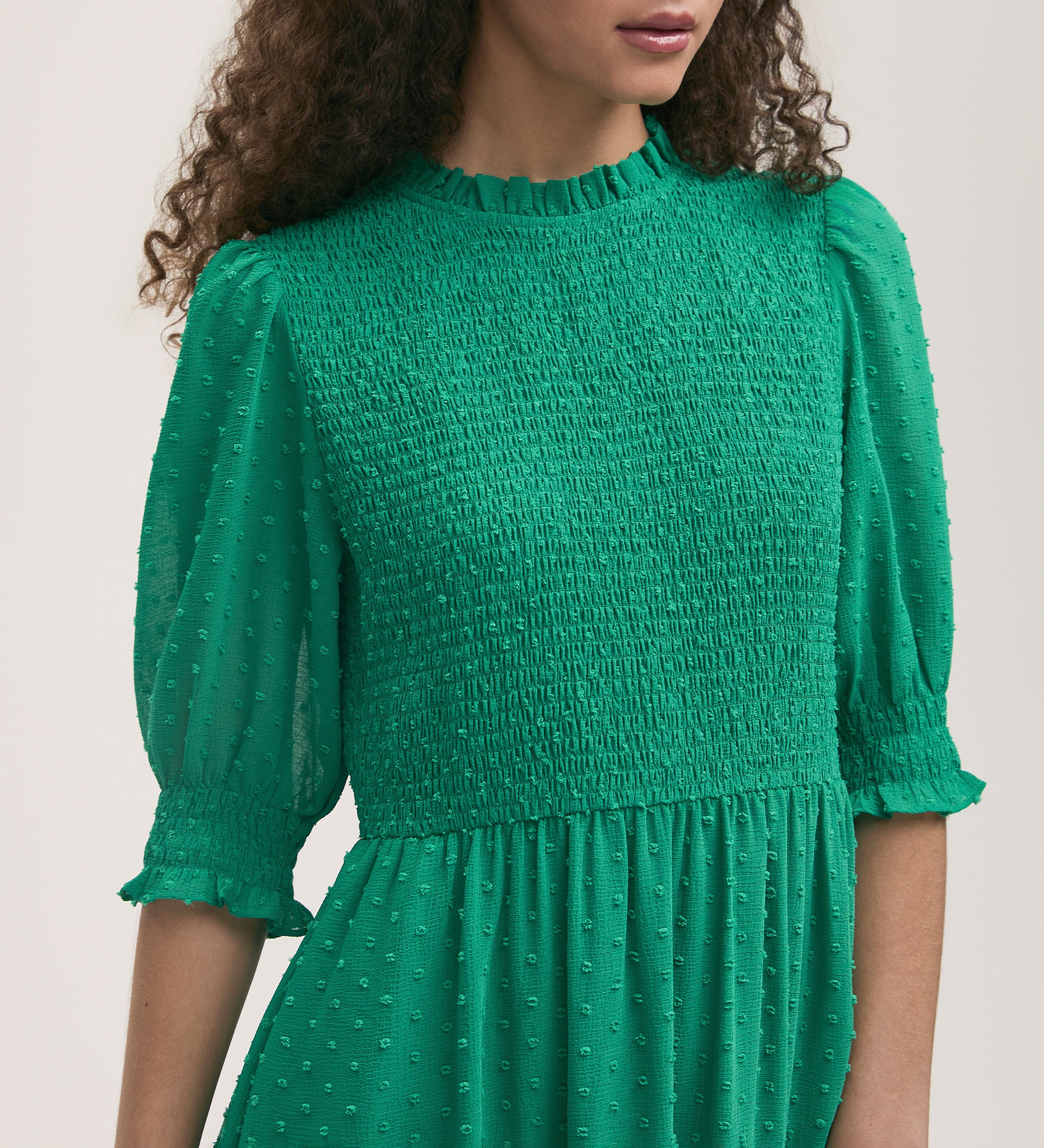 Amelia Green Chiffon Dress - Image 2
