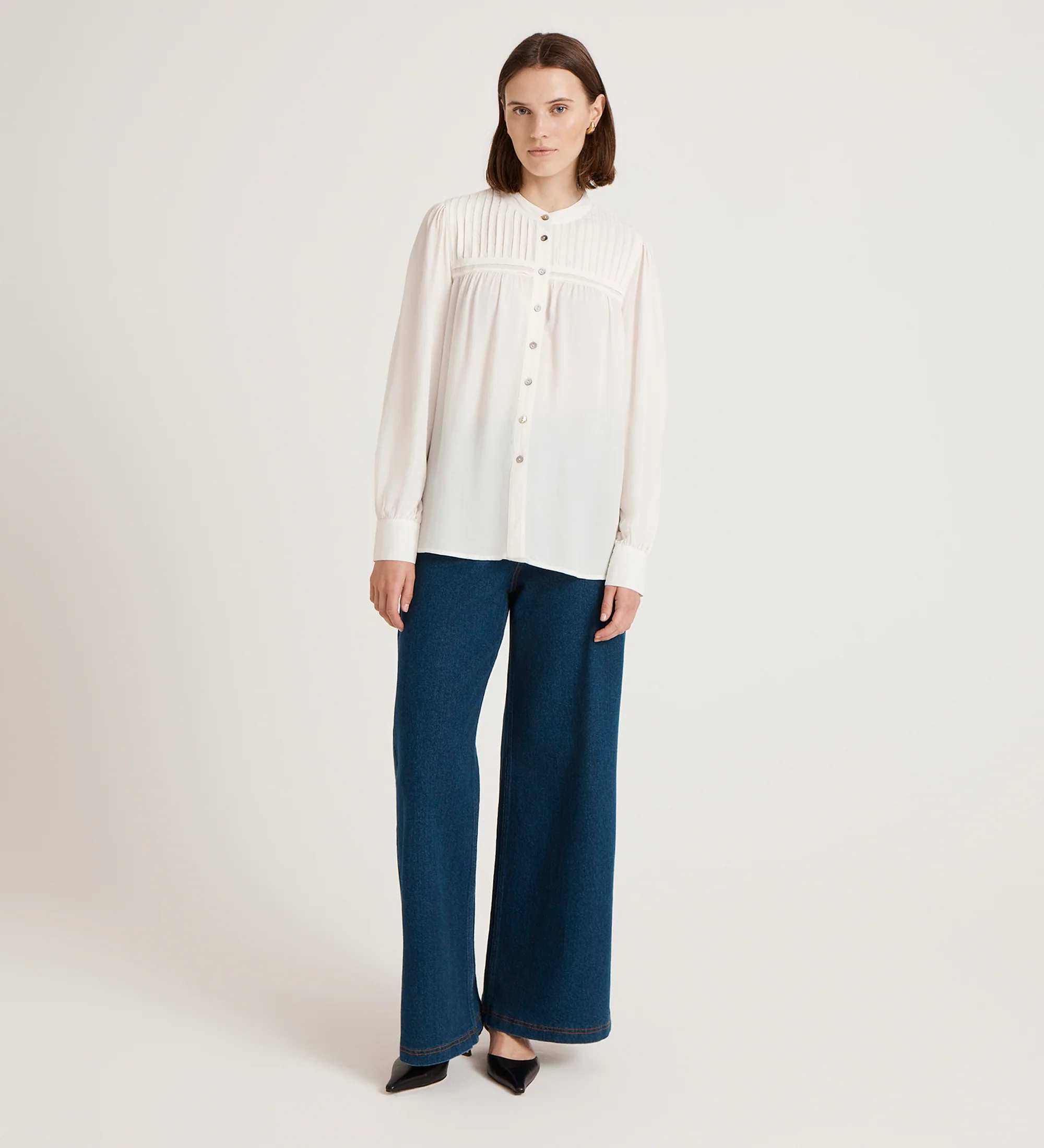 Andrea Ivory Crepe Blouse - Image 3
