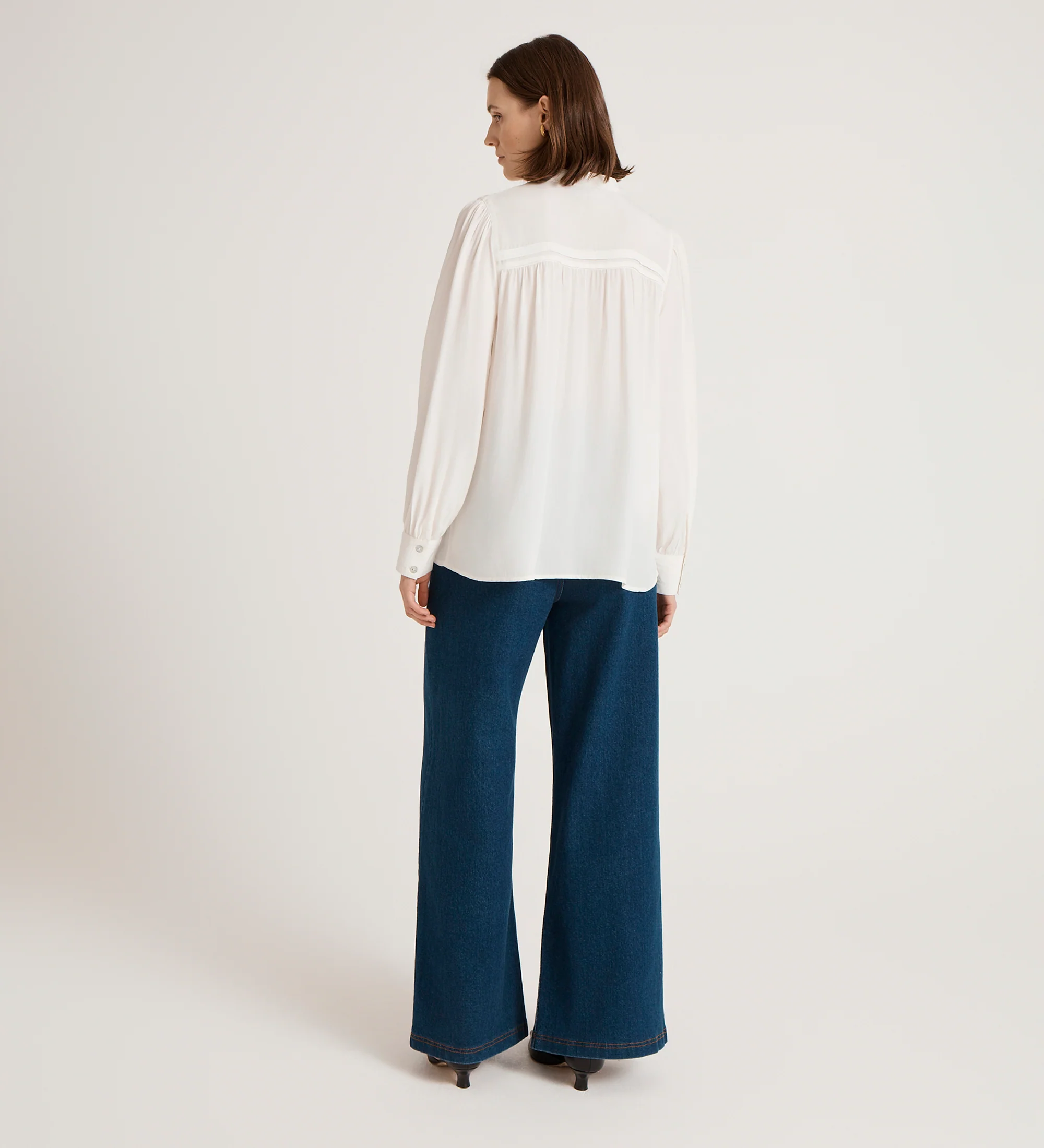 Andrea Ivory Crepe Blouse - Image 4