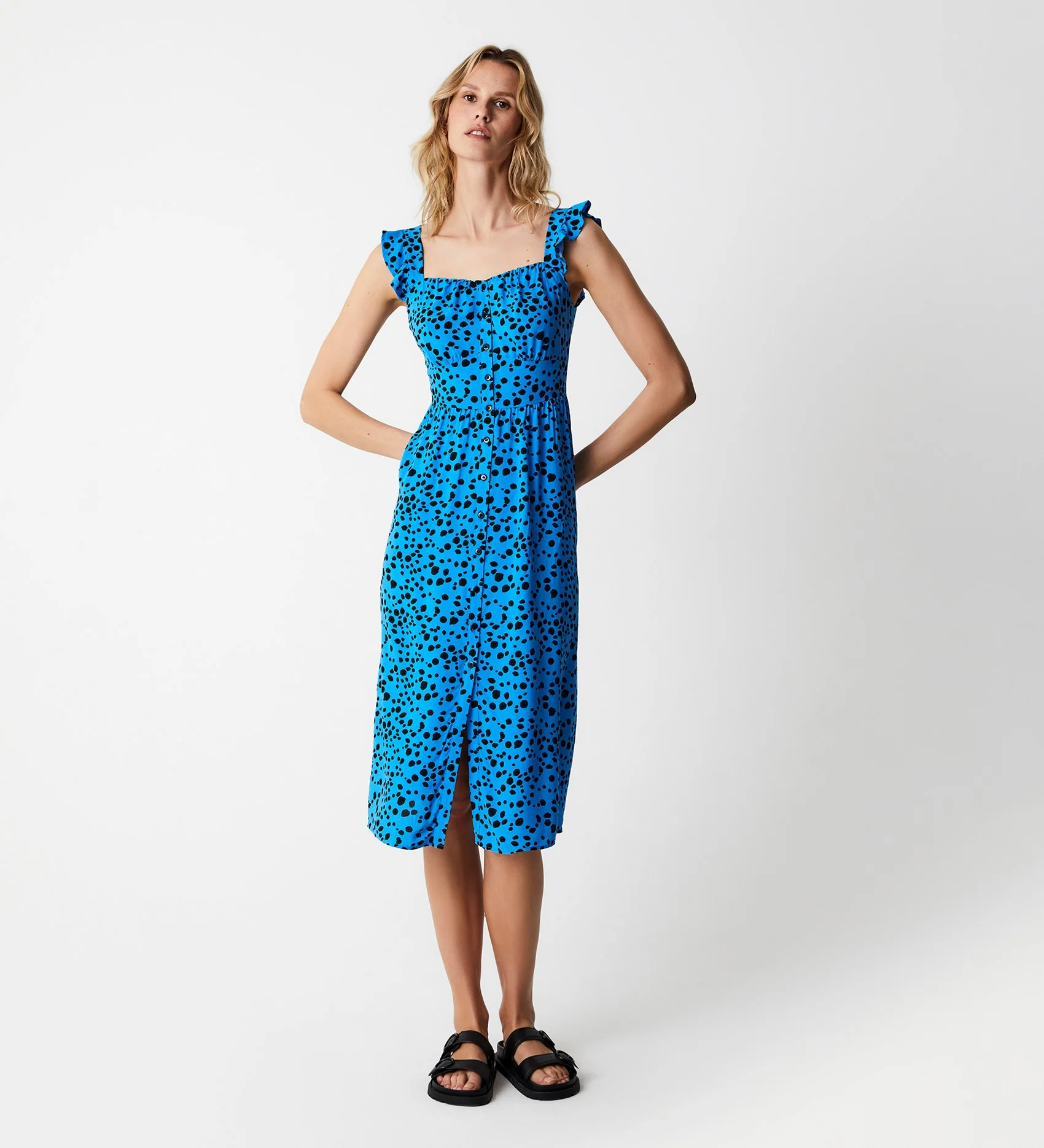 Ania Blue Animal Midi Dress