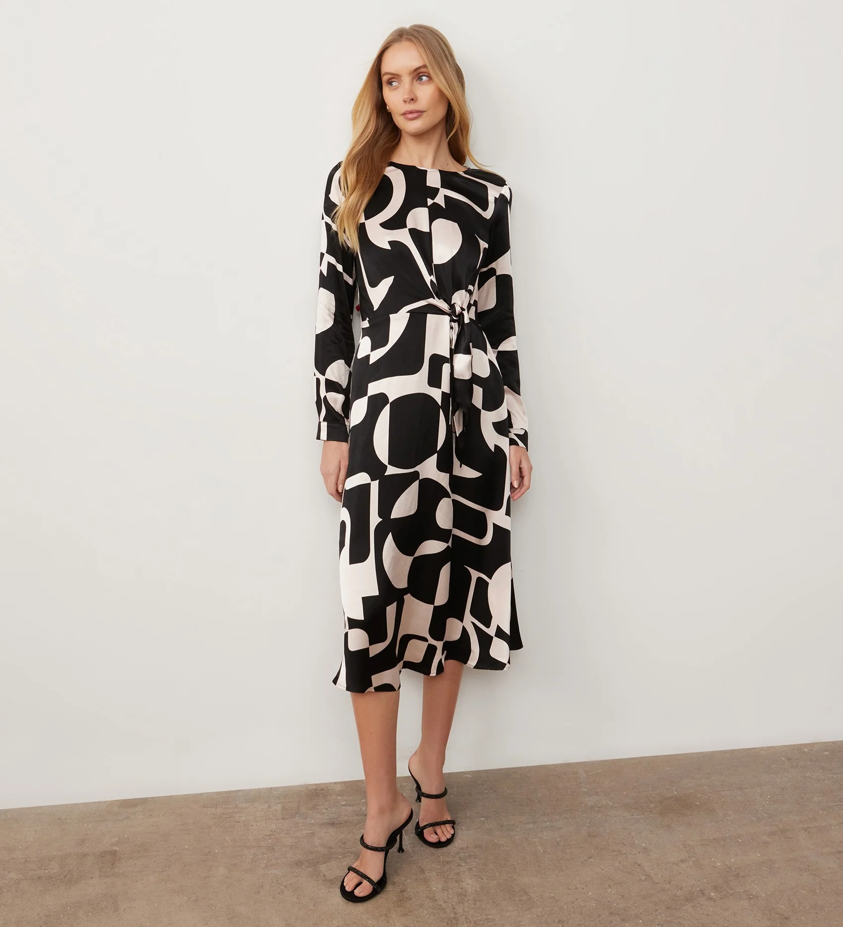 Annie Black Geo Midi Dress - Image 3