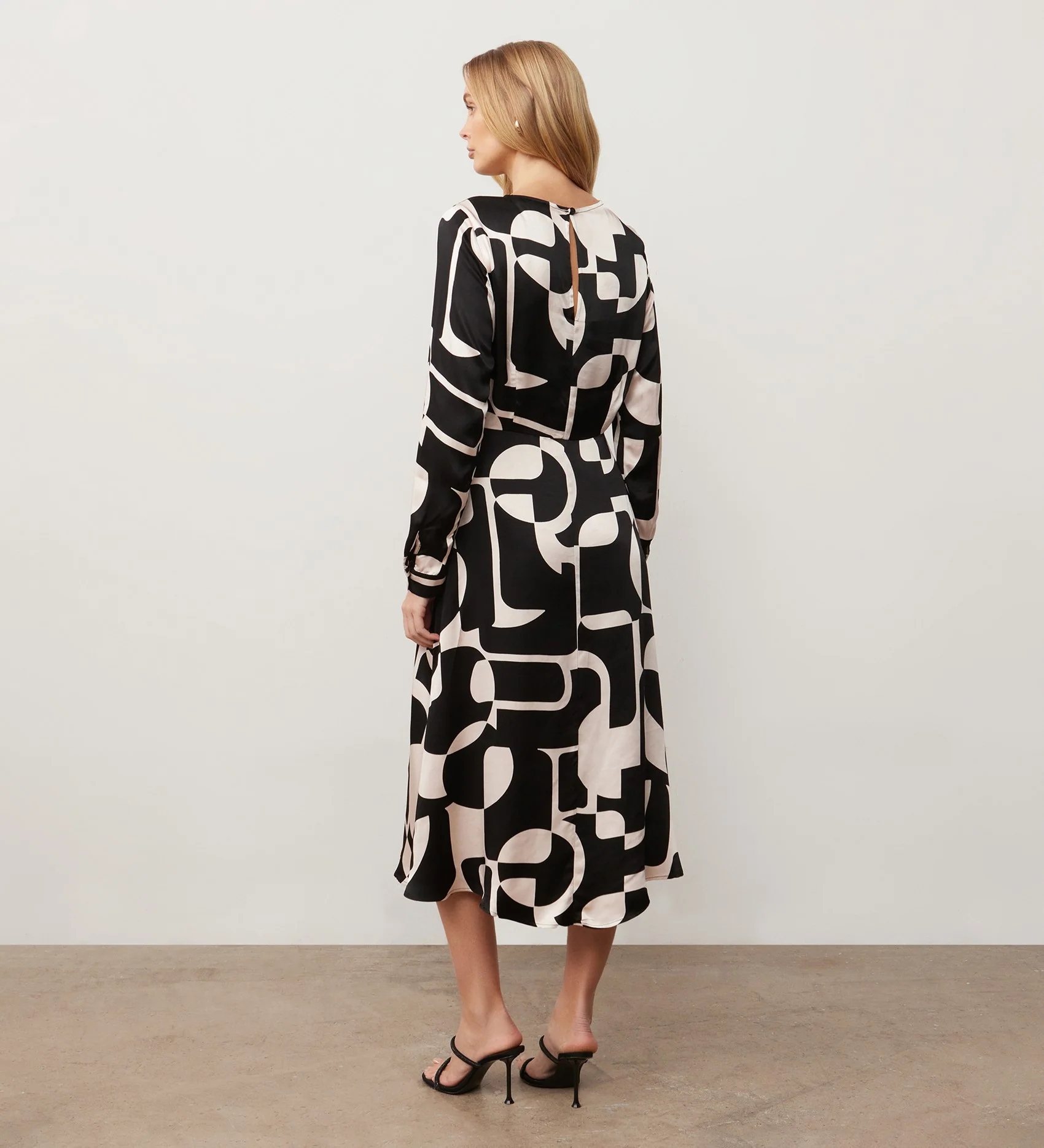Annie Black Geo Midi Dress - Image 4
