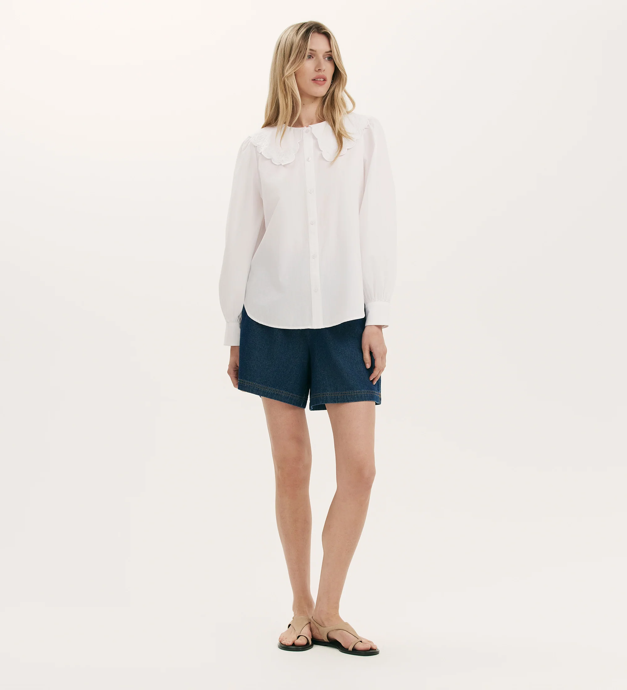 Ansley White Cotton Shirt - Image 2