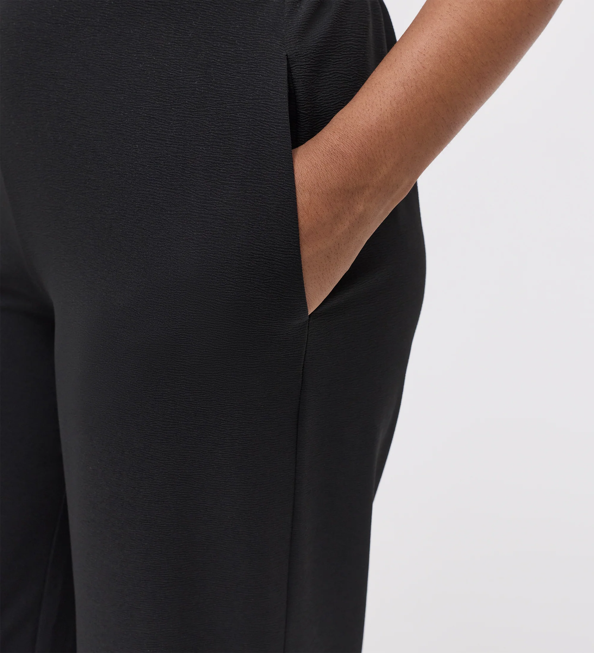 Apollo Black Wide Leg Tailored Trousers - Image 2