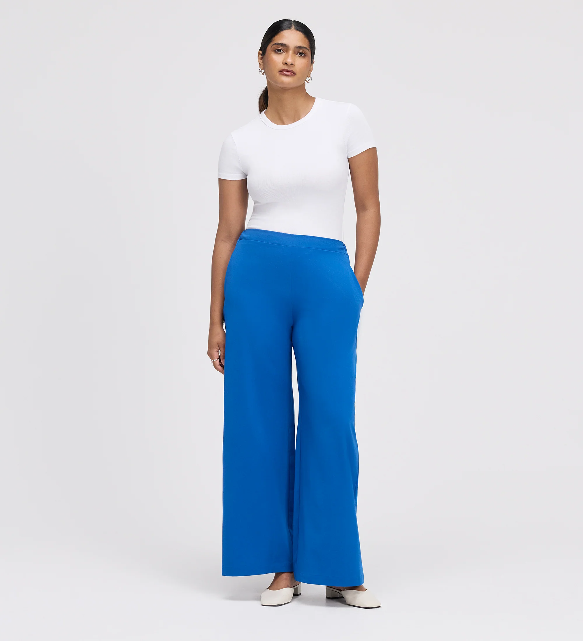 Apollo Cobalt Wide Leg Tailored Trousers - Image 4