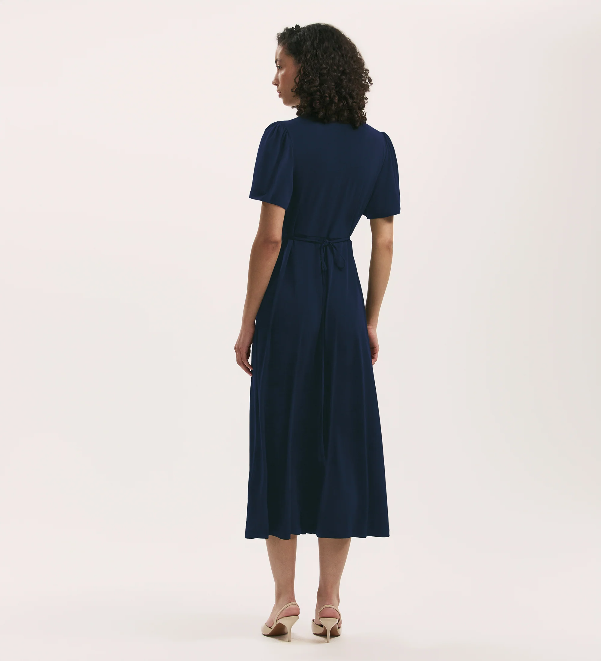 April Navy Jersey Midi Dress - Image 4