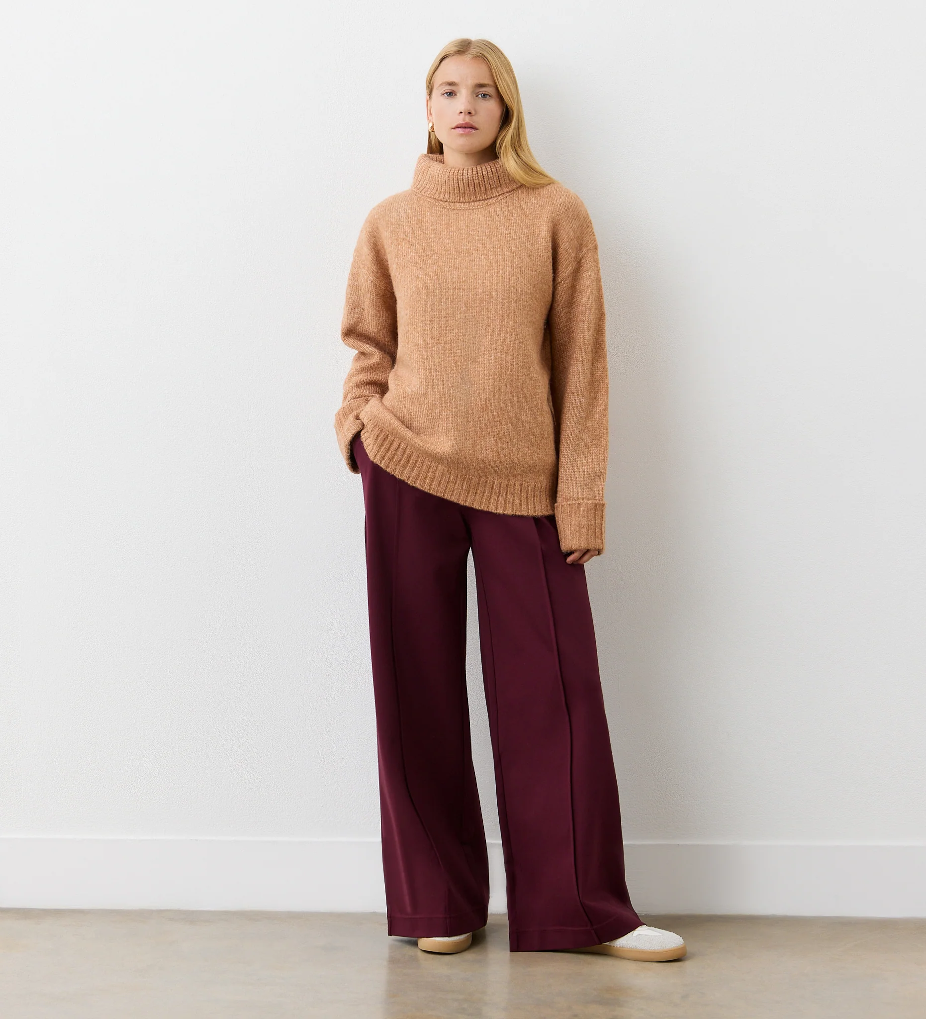Arabella Brown Ombre Knitted Roll Neck Jumper - Image 3
