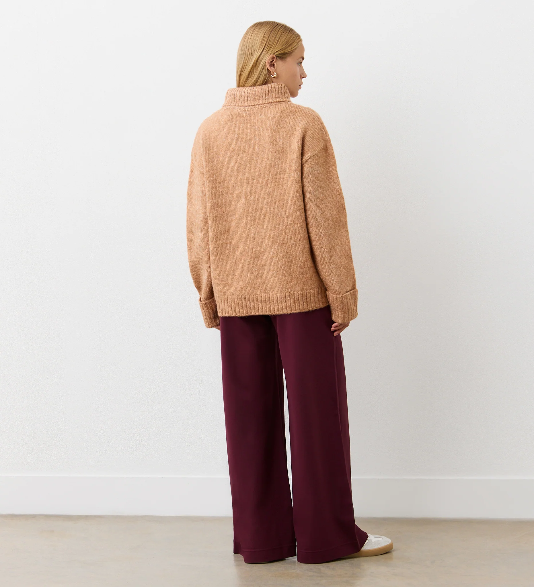 Arabella Brown Ombre Knitted Roll Neck Jumper - Image 4