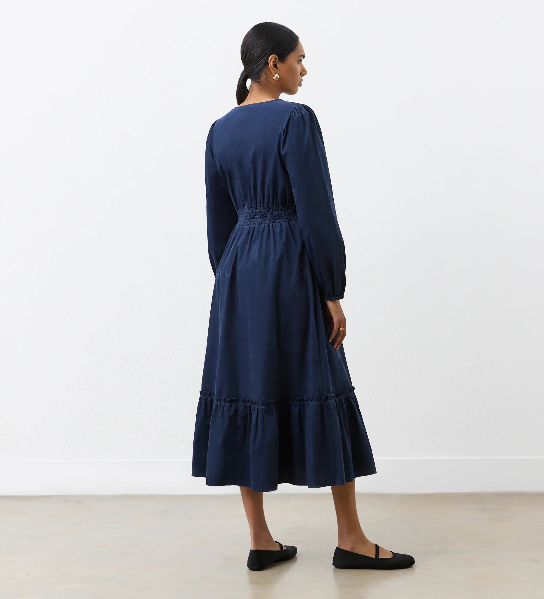 Arizona Navy Corduroy Midi Dress - Image 4