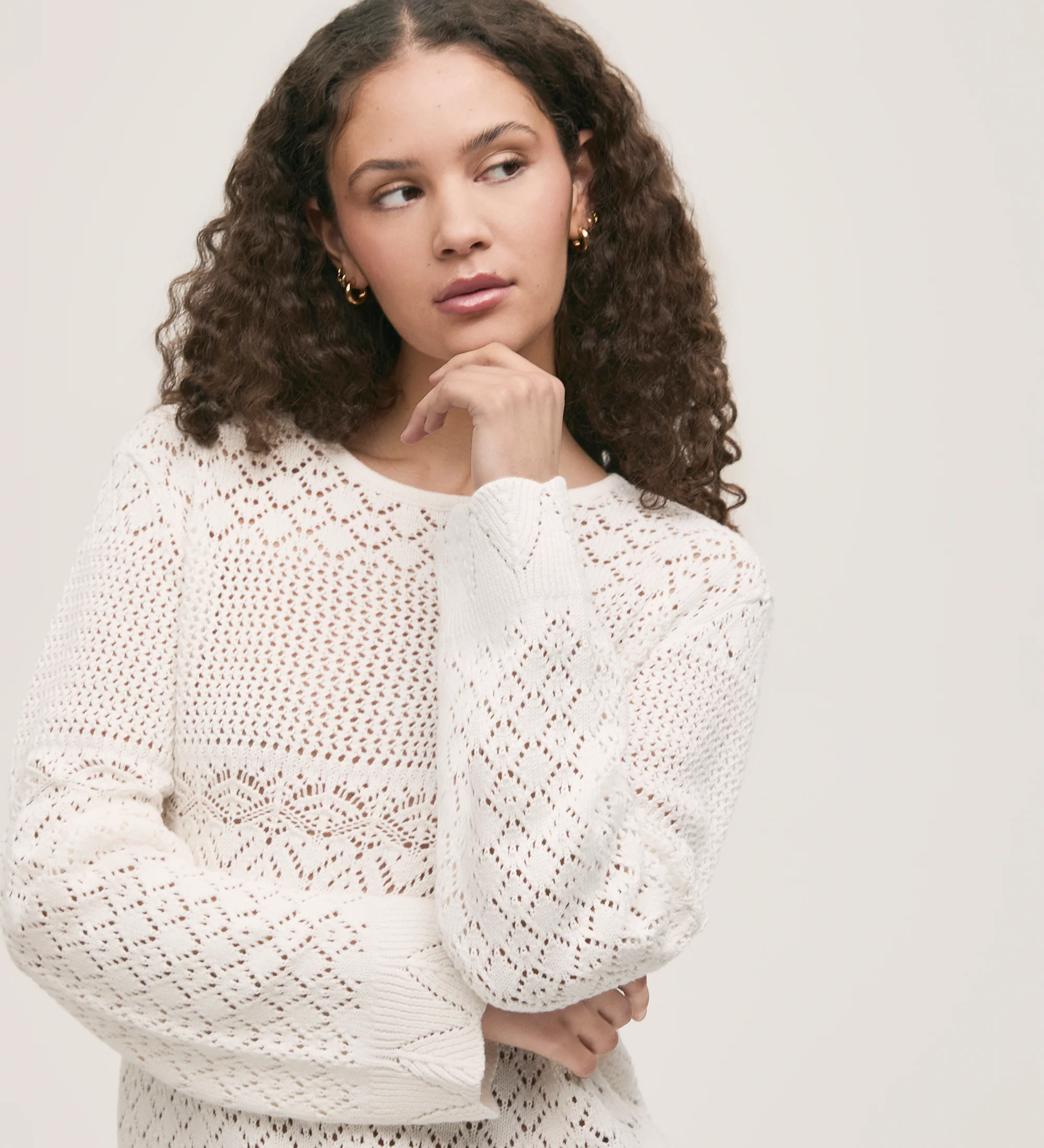Audrenia Ivory Crochet Top - Image 3