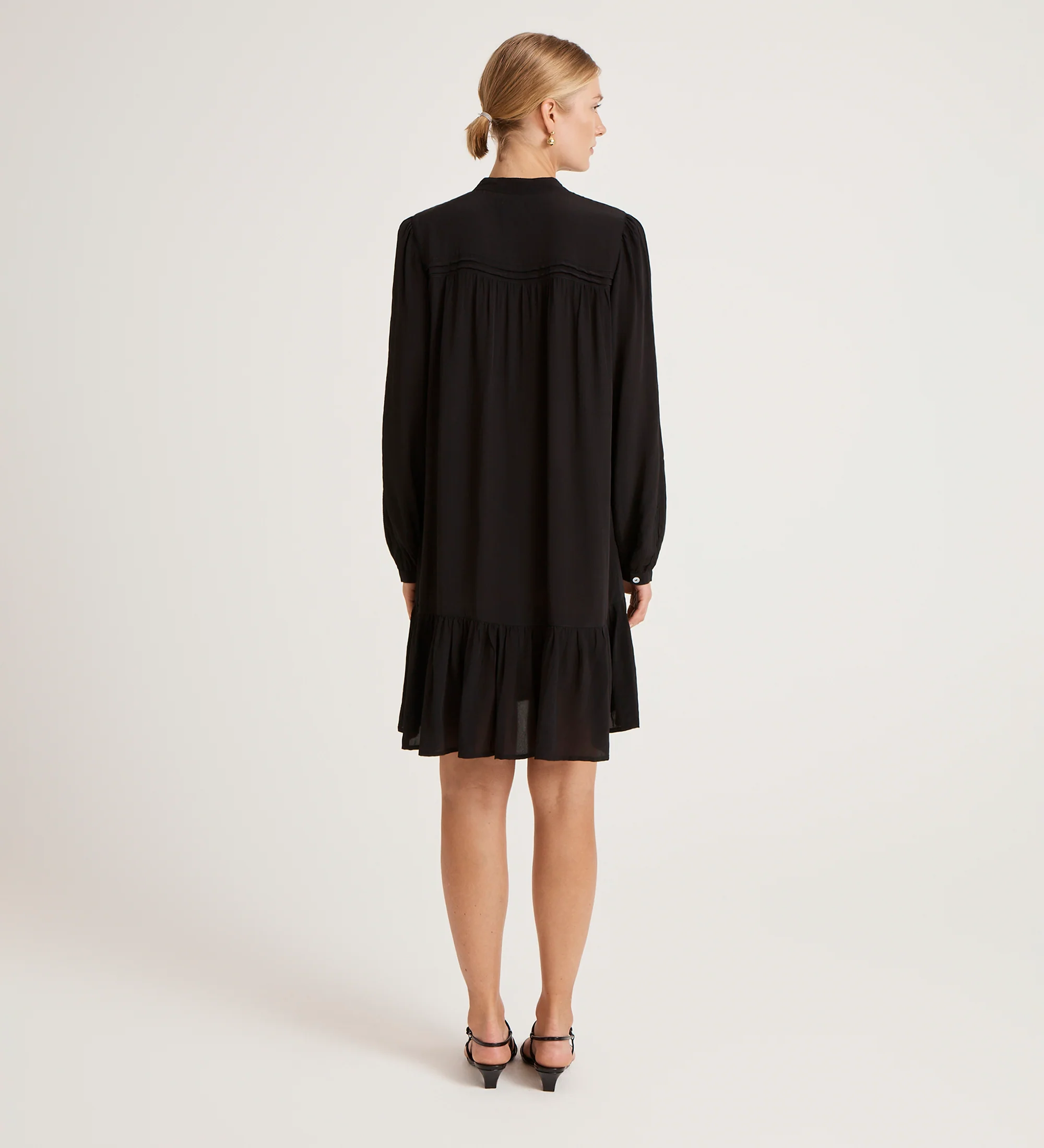 Beccy Black Crepe Short Dress - Image 4