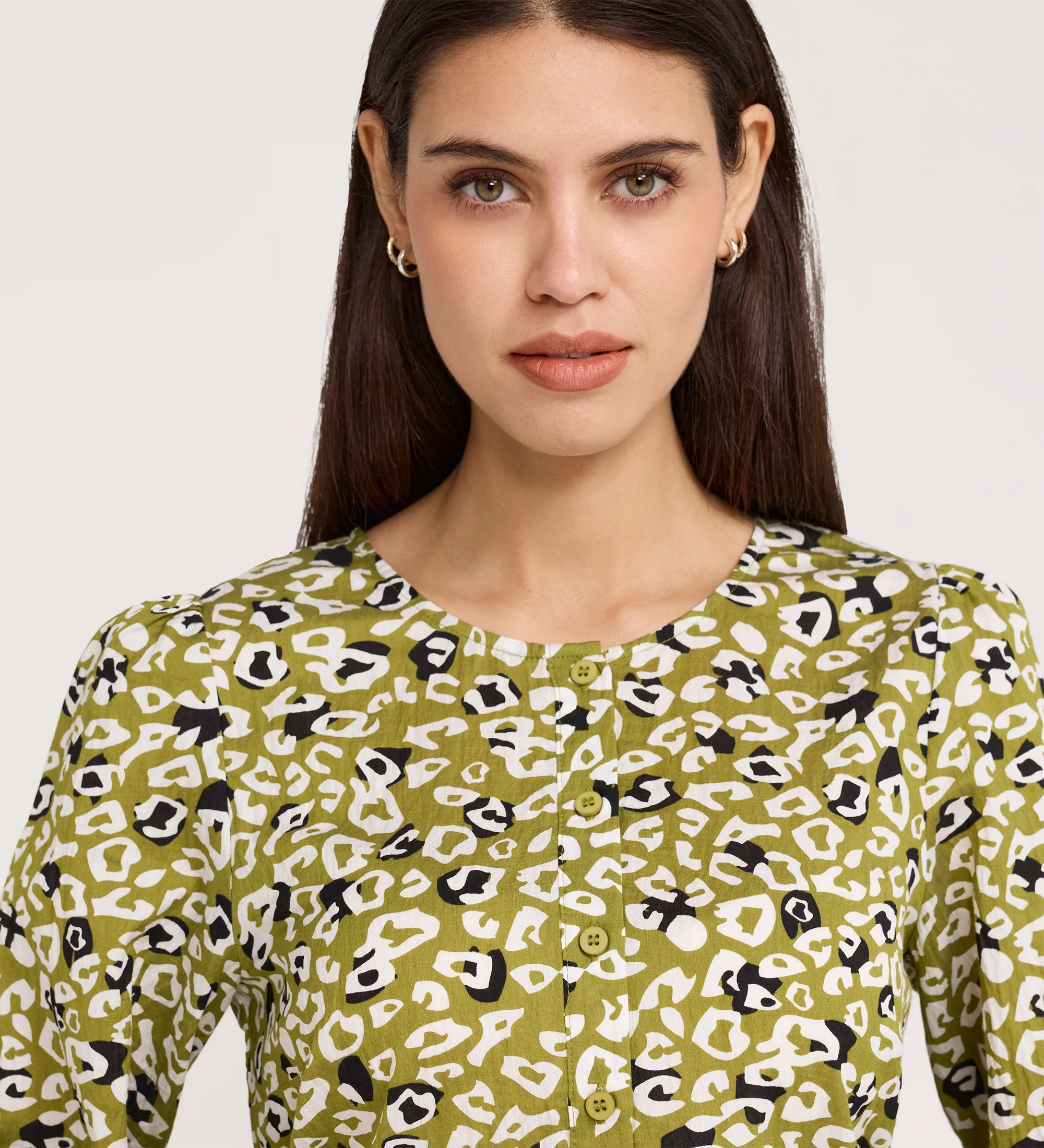 Bel Green Leopard Cotton Blouse - Image 4