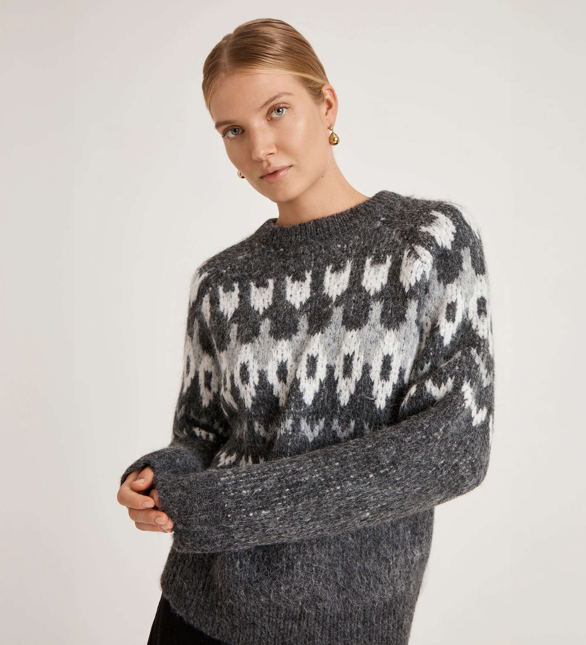 Belina Grey Marle Knitted Jumper