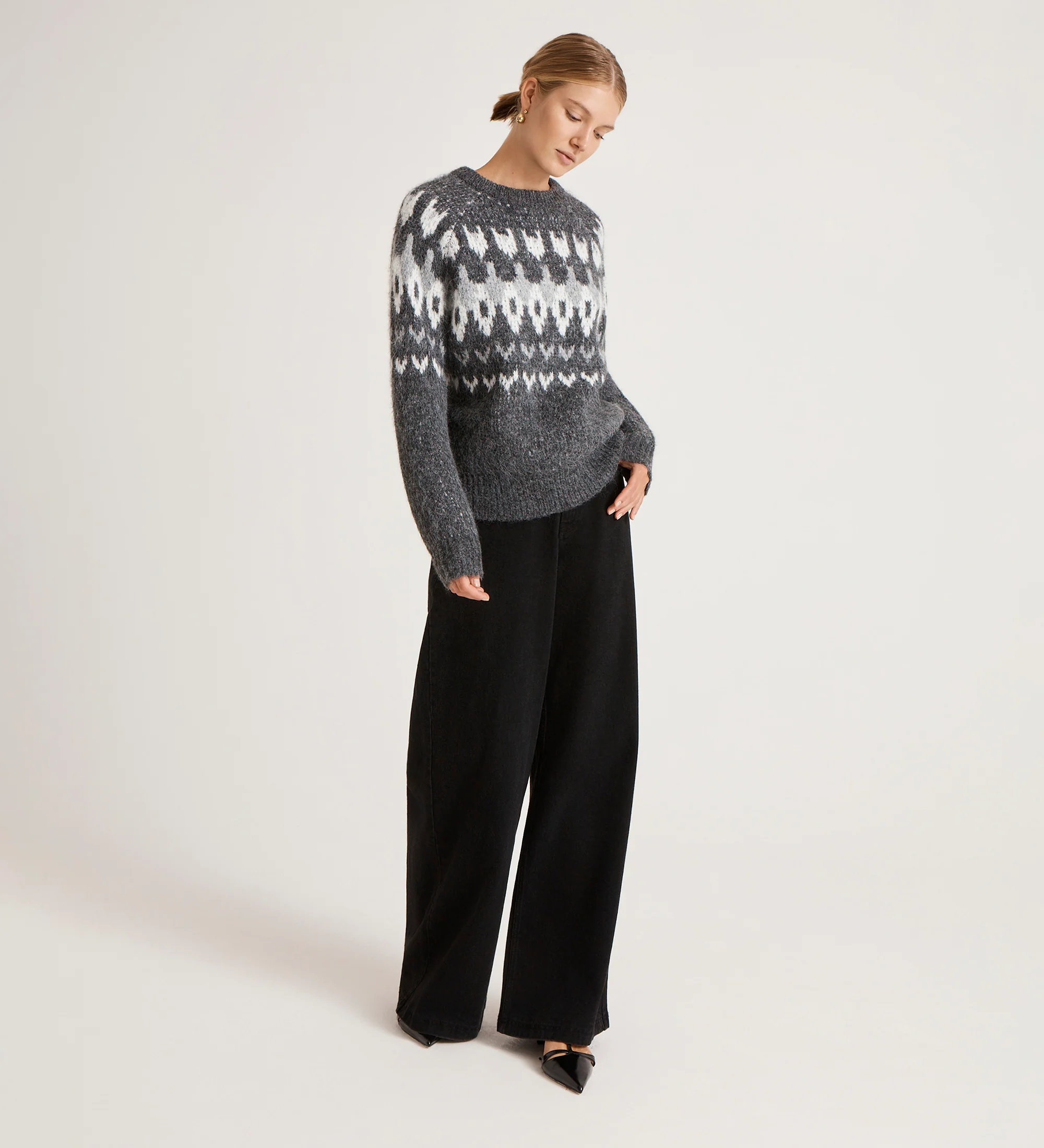 Belina Grey Marle Knitted Jumper - Image 2