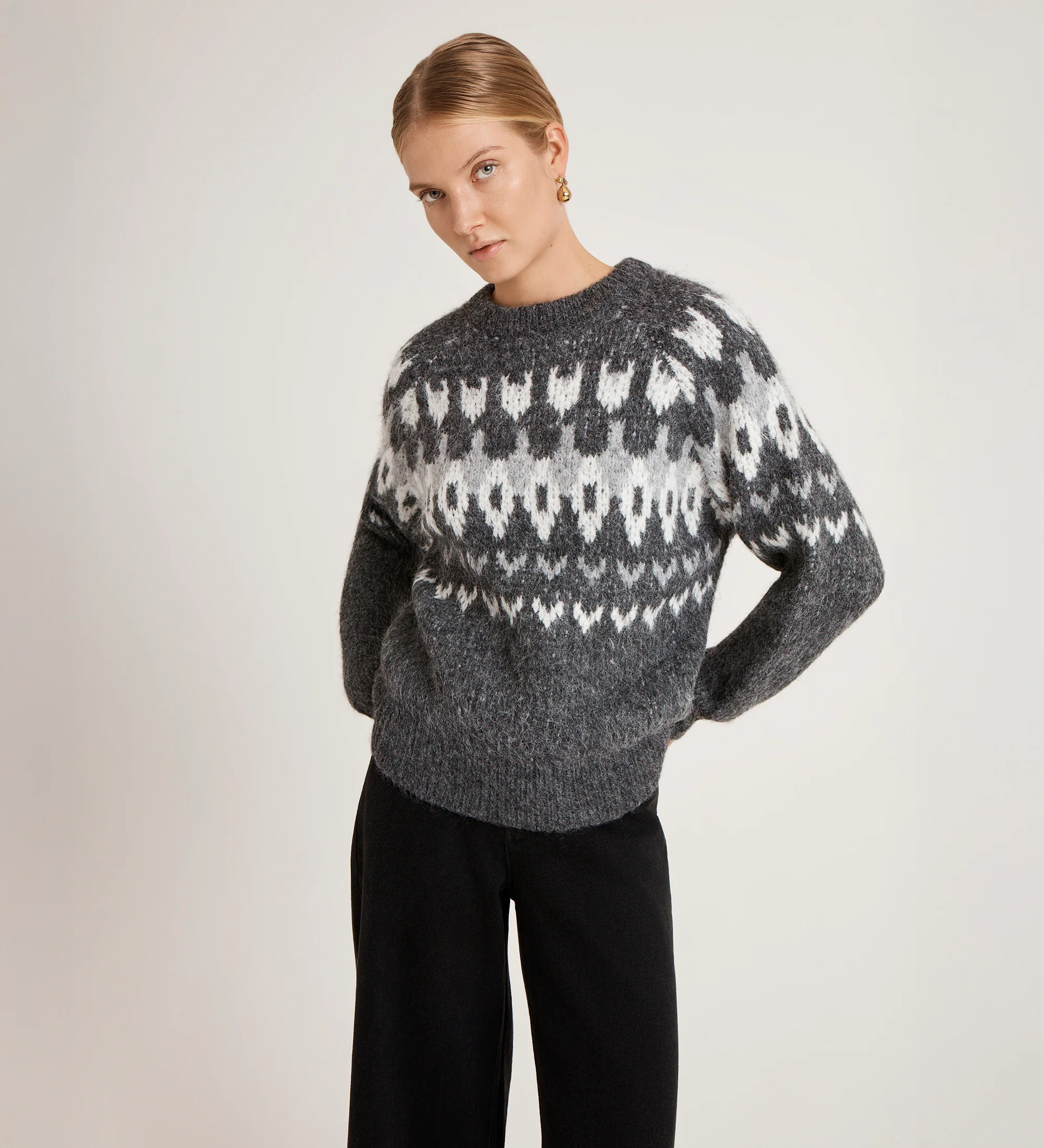 Belina Grey Marle Knitted Jumper - Image 3