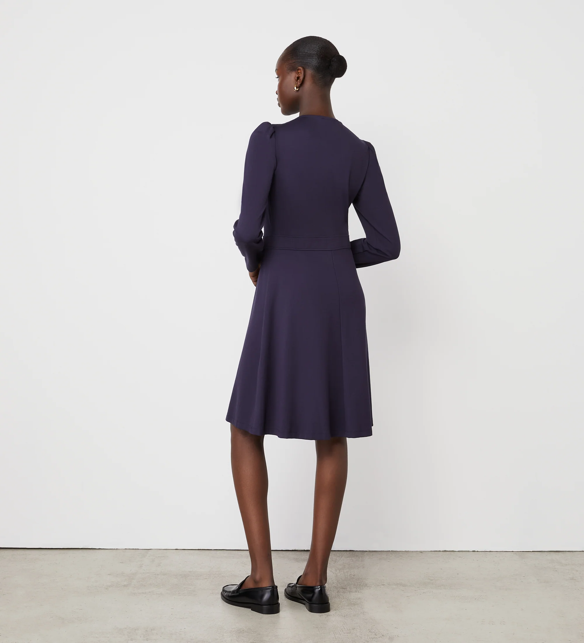 Blake Navy Ponte Jersey Midi Dress - Image 4