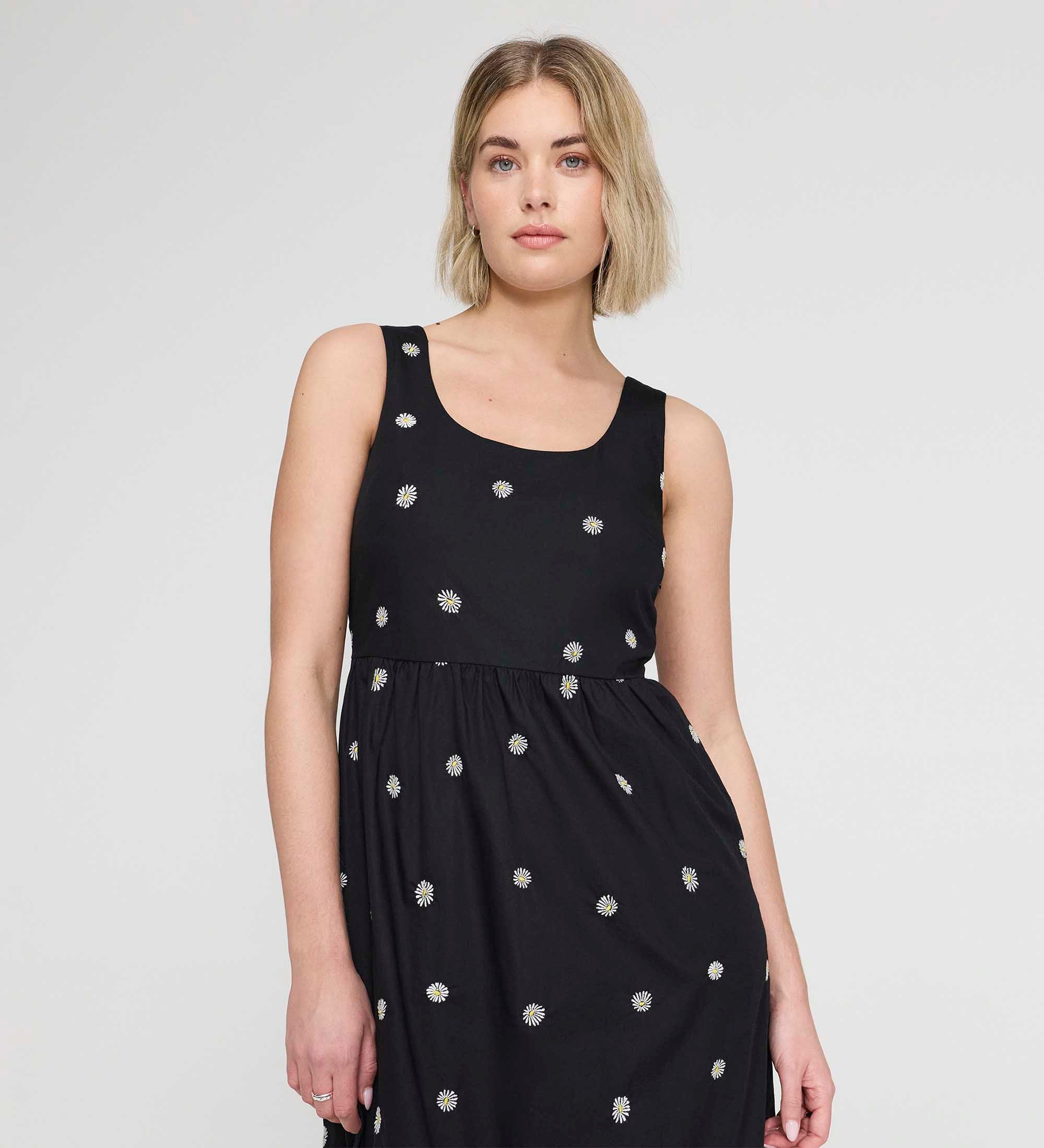 Cara Black Gingham Seersucker Tiered Midi Dress - Image 4