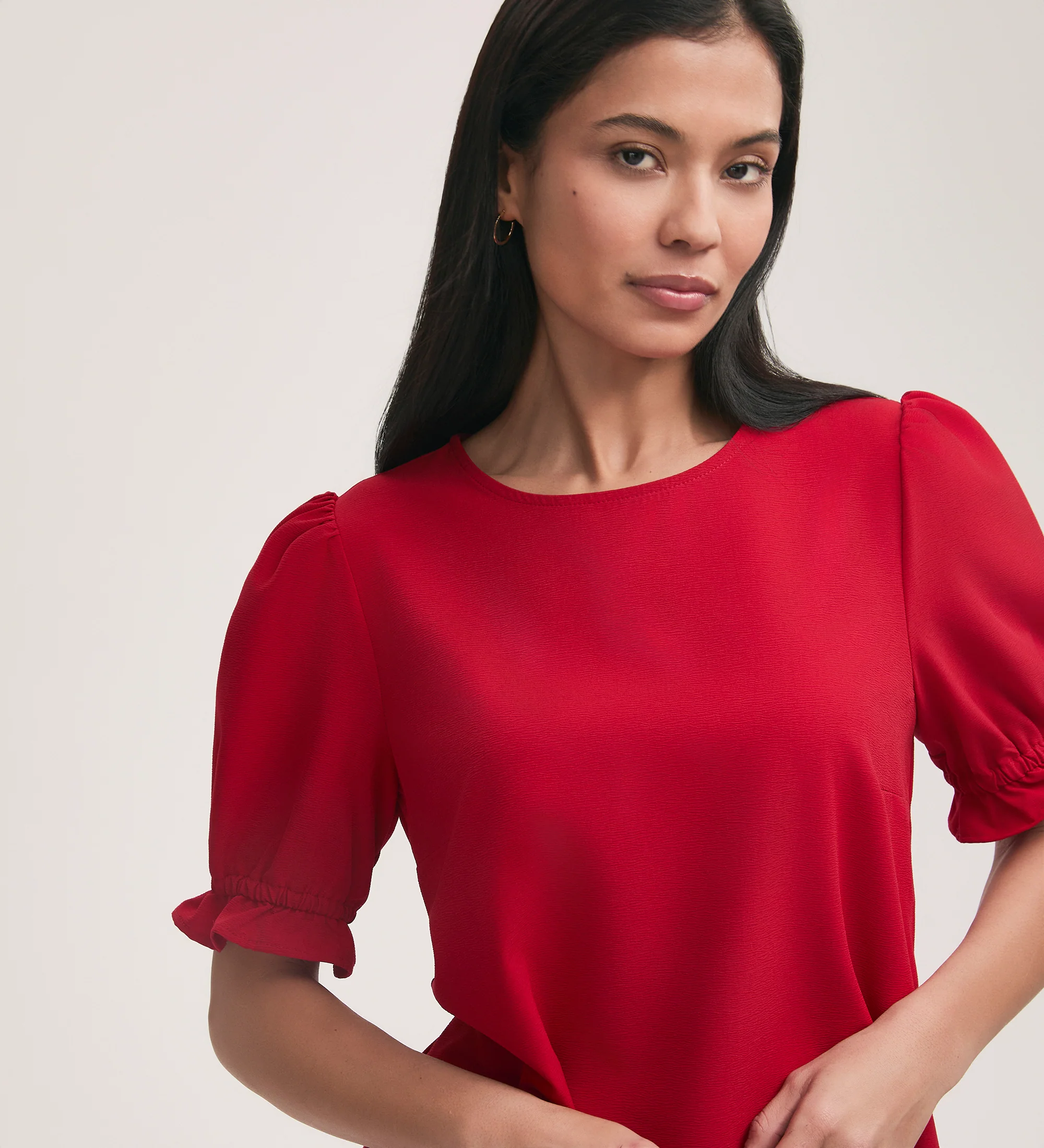 Charlie Red Crepe T-Shirt - Image 4
