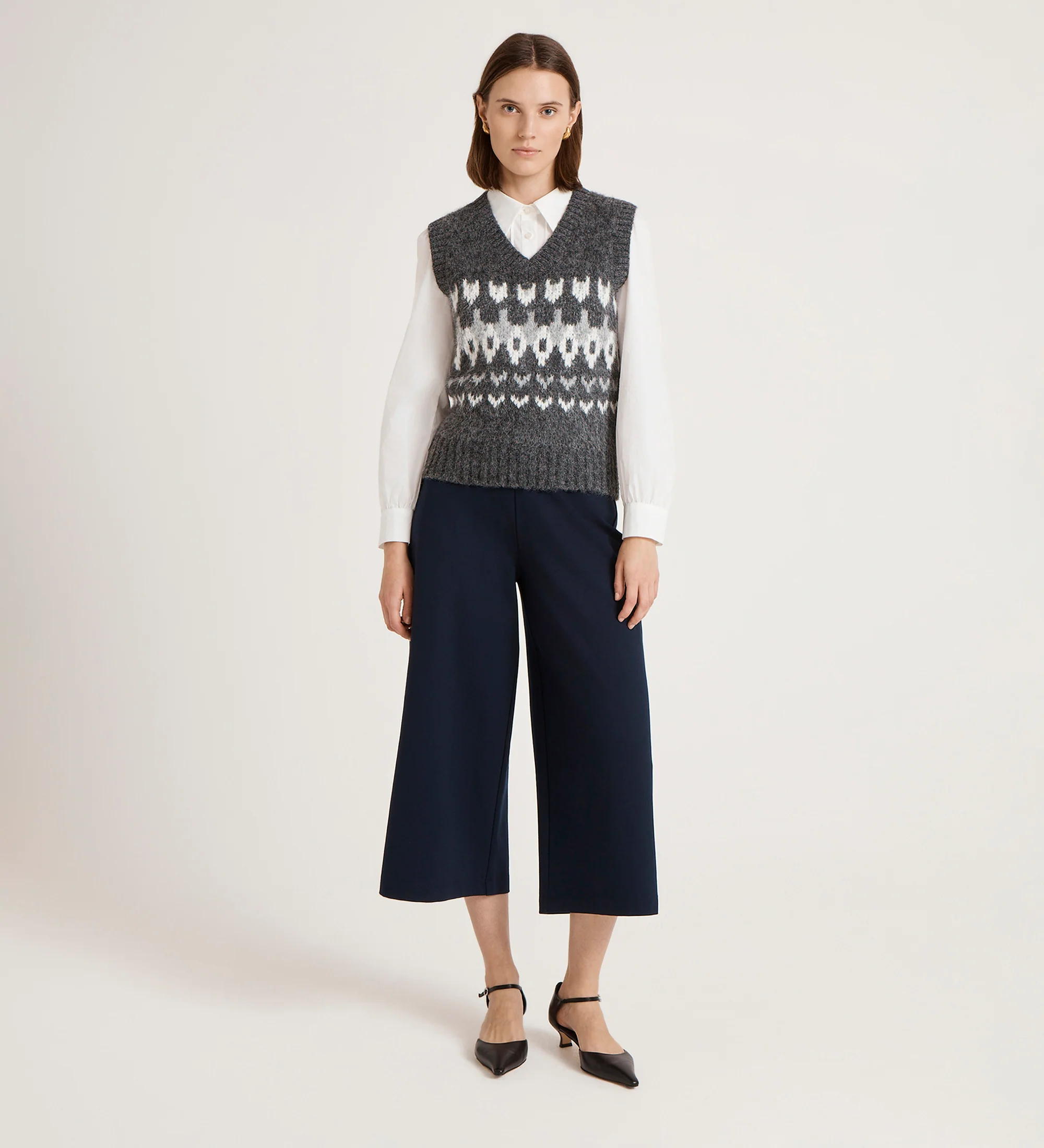 Courtney Grey Marle Knitted Vest - Image 2