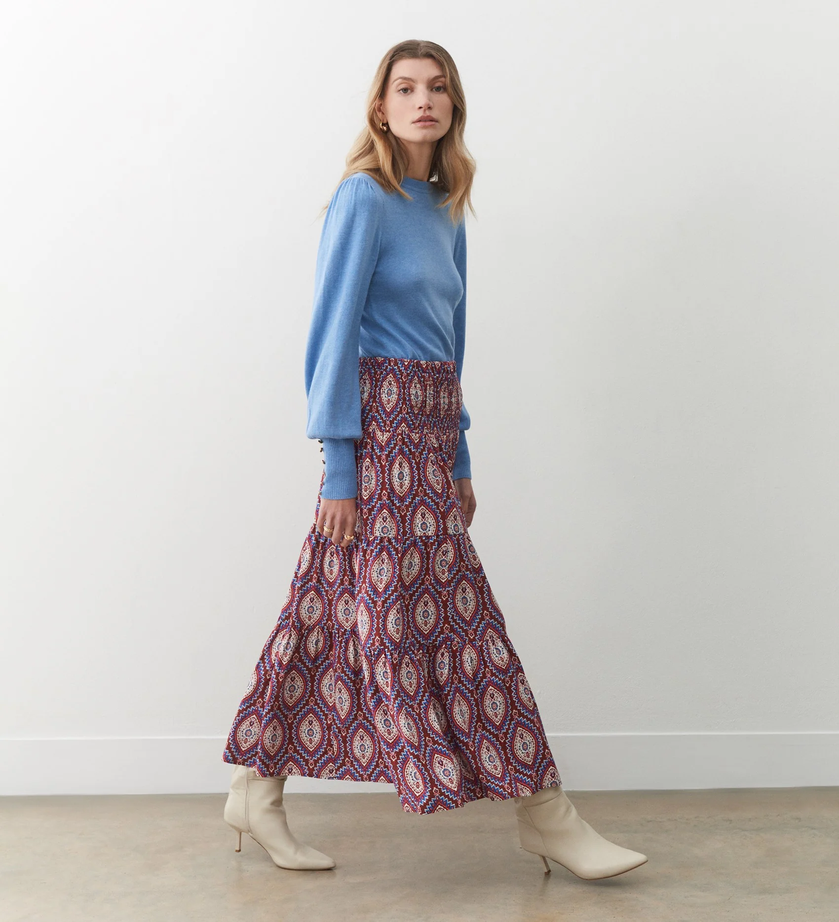 Daniela Pink Paisley Midi Skirt - Image 5