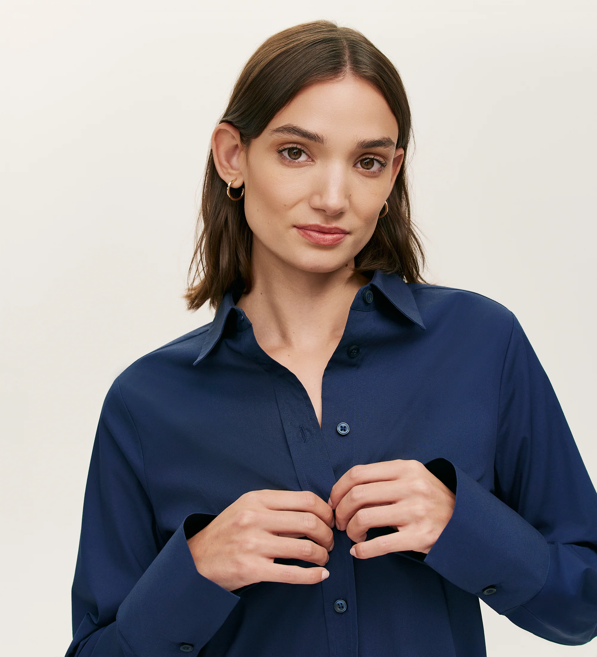 Dillon Navy Cotton Shirt - Image 3