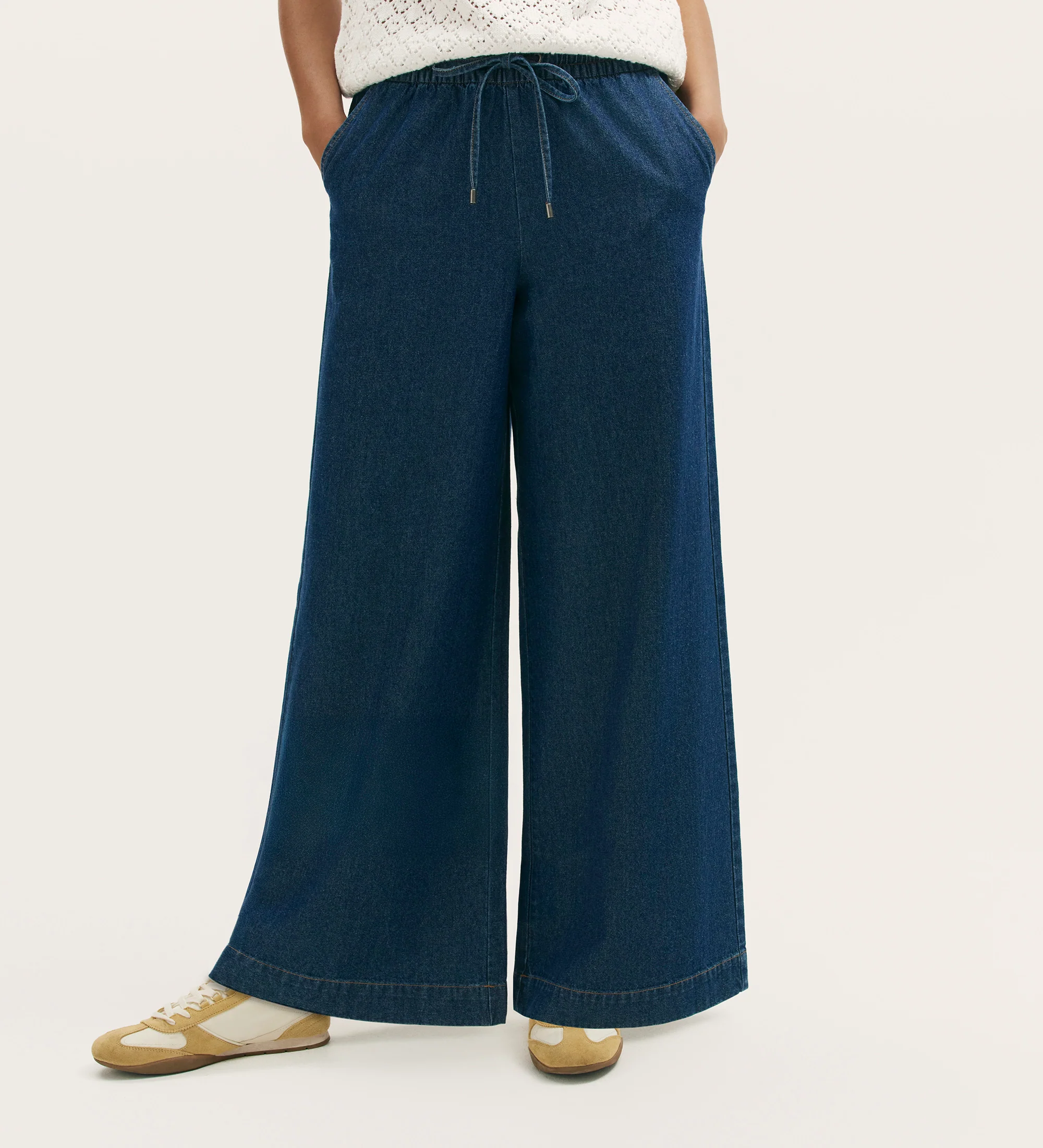 Dixie Indigo Denim Wide Leg Trousers - Image 3