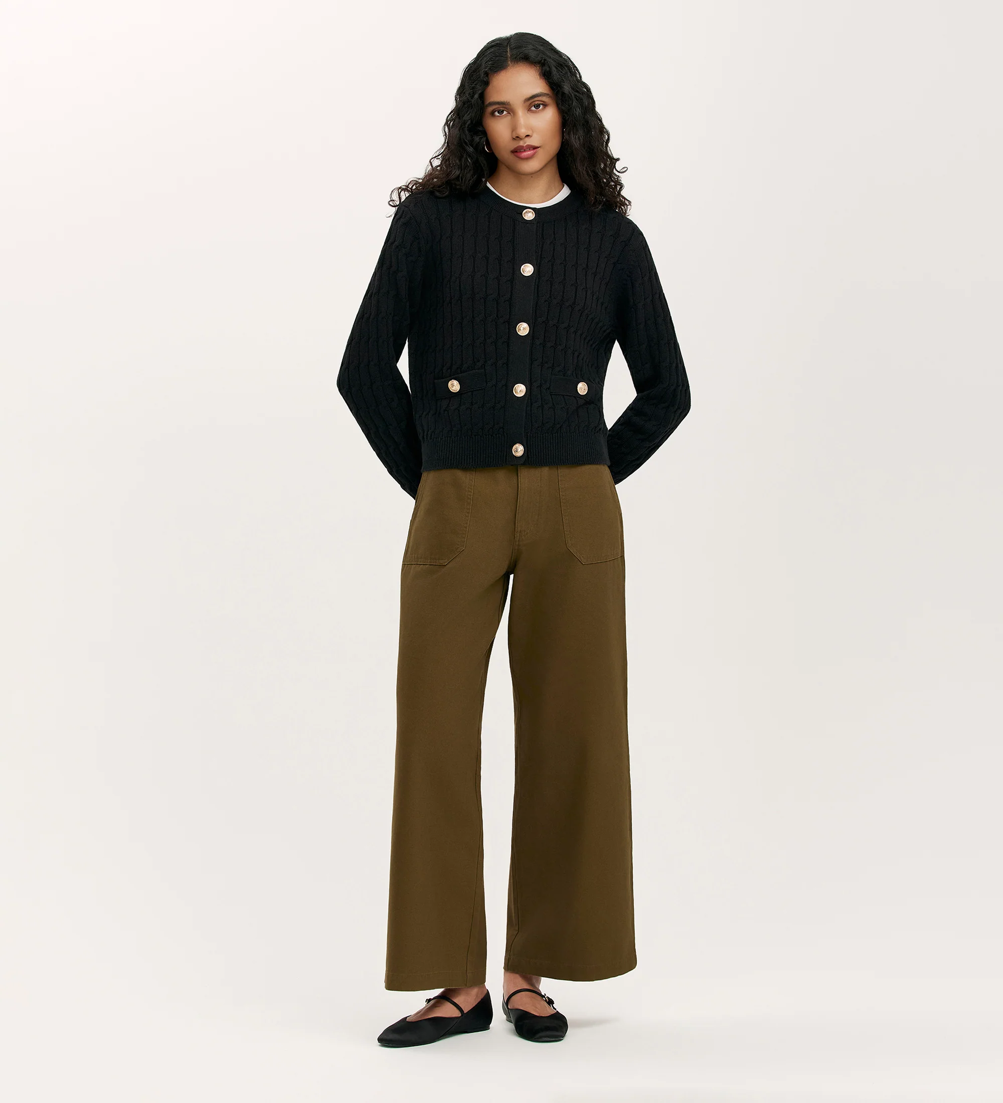 Elaine Black Knitted Cardigan - Image 2