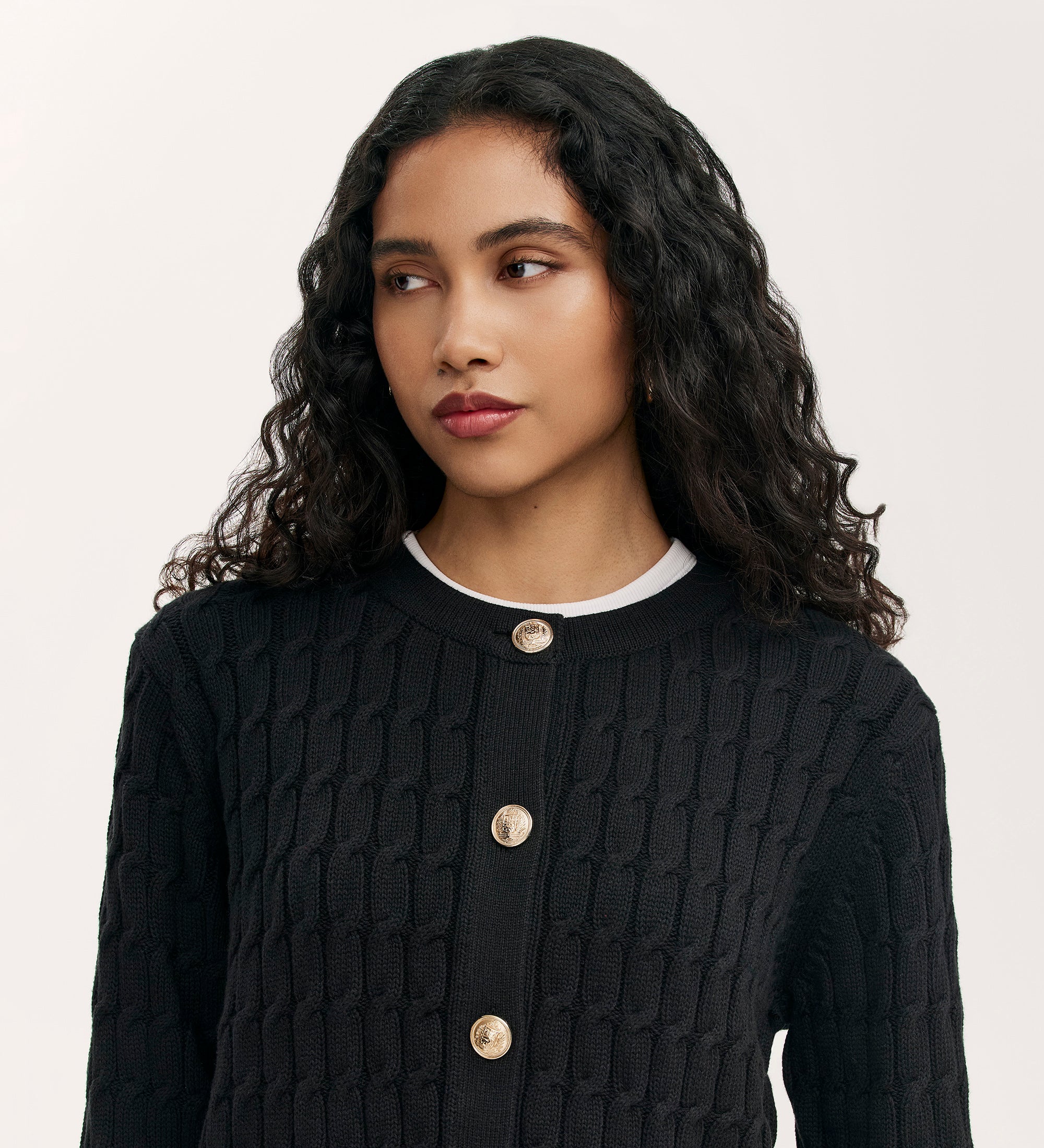 Elaine Black Knitted Cardigan - Image 3