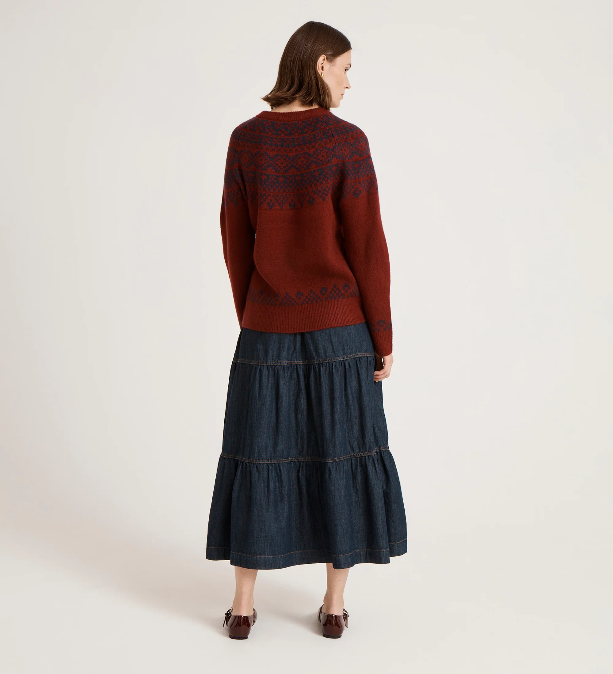 Elina Burgundy Knitted Jumper - Image 5