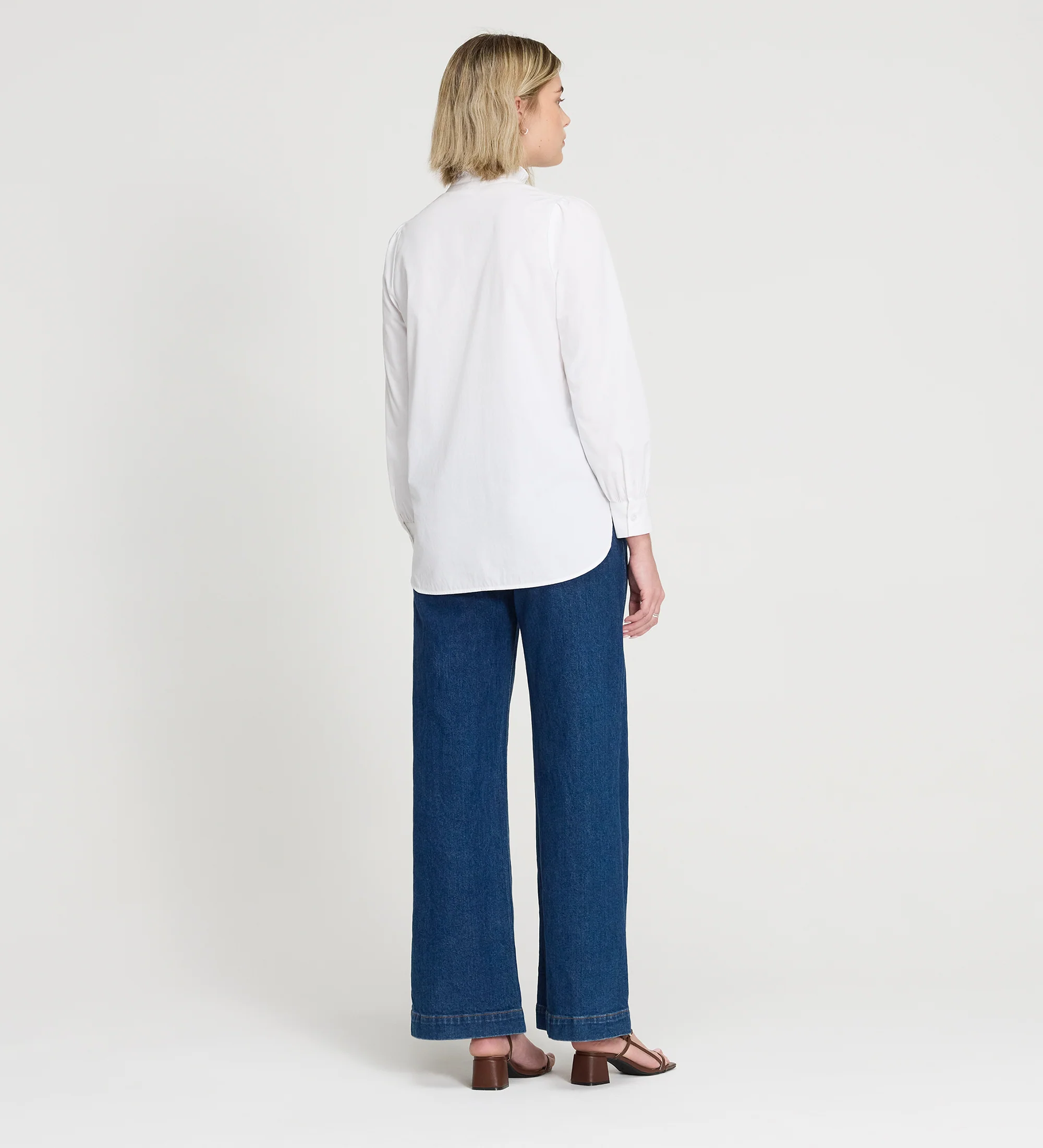 Elizabeth White Cotton Ruffle Detail Shirt - Image 6