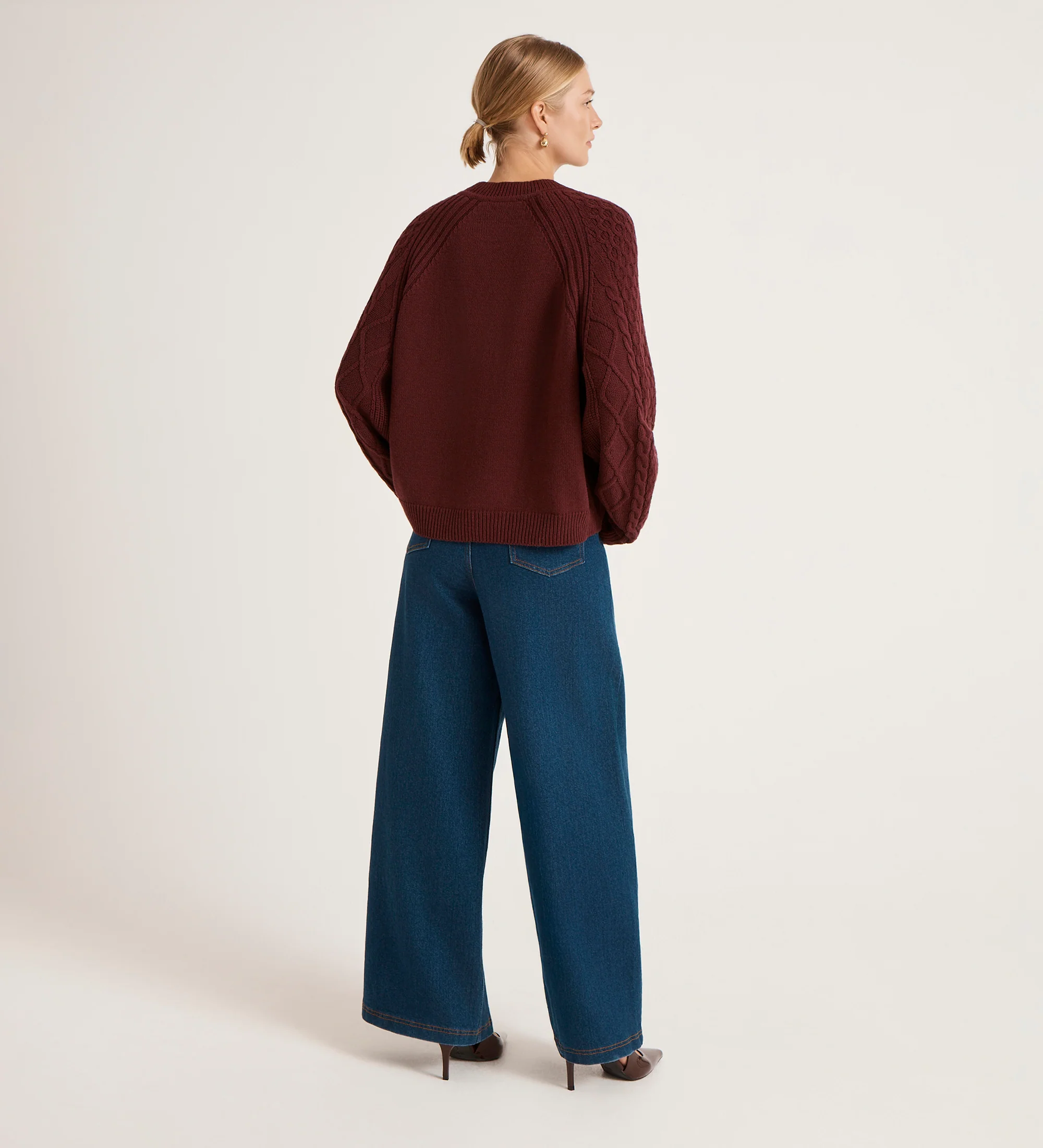 Ellie Burgundy Knitted Jumper - Image 4