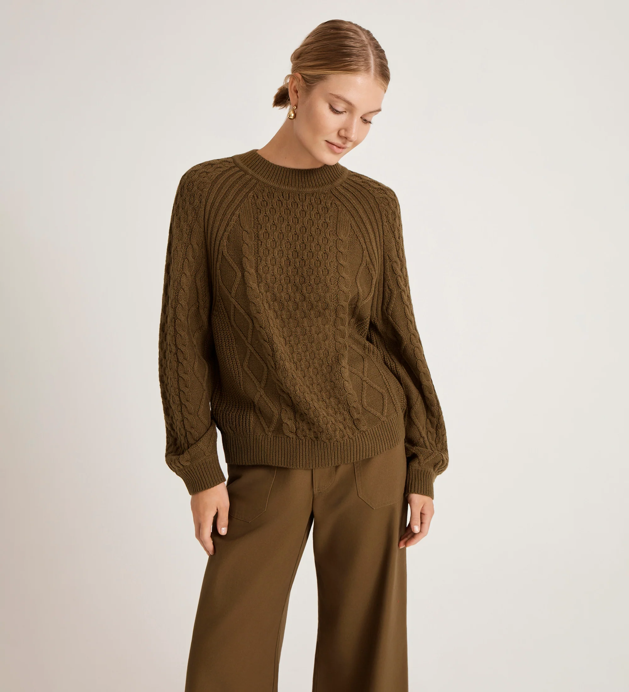 Ellie Khaki Knitted Jumper - Image 5