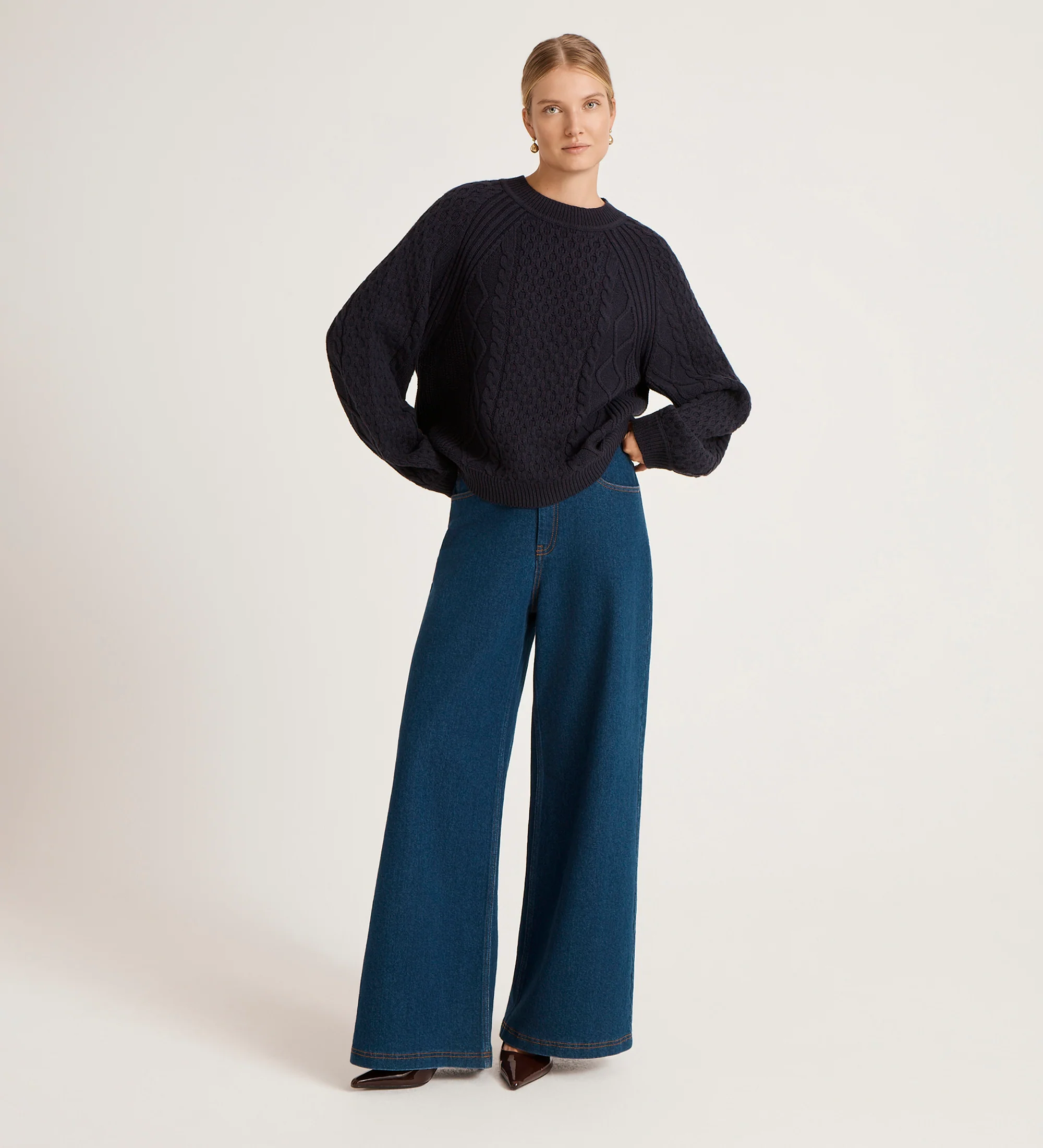 Ellie Navy Knitted Jumper - Image 2