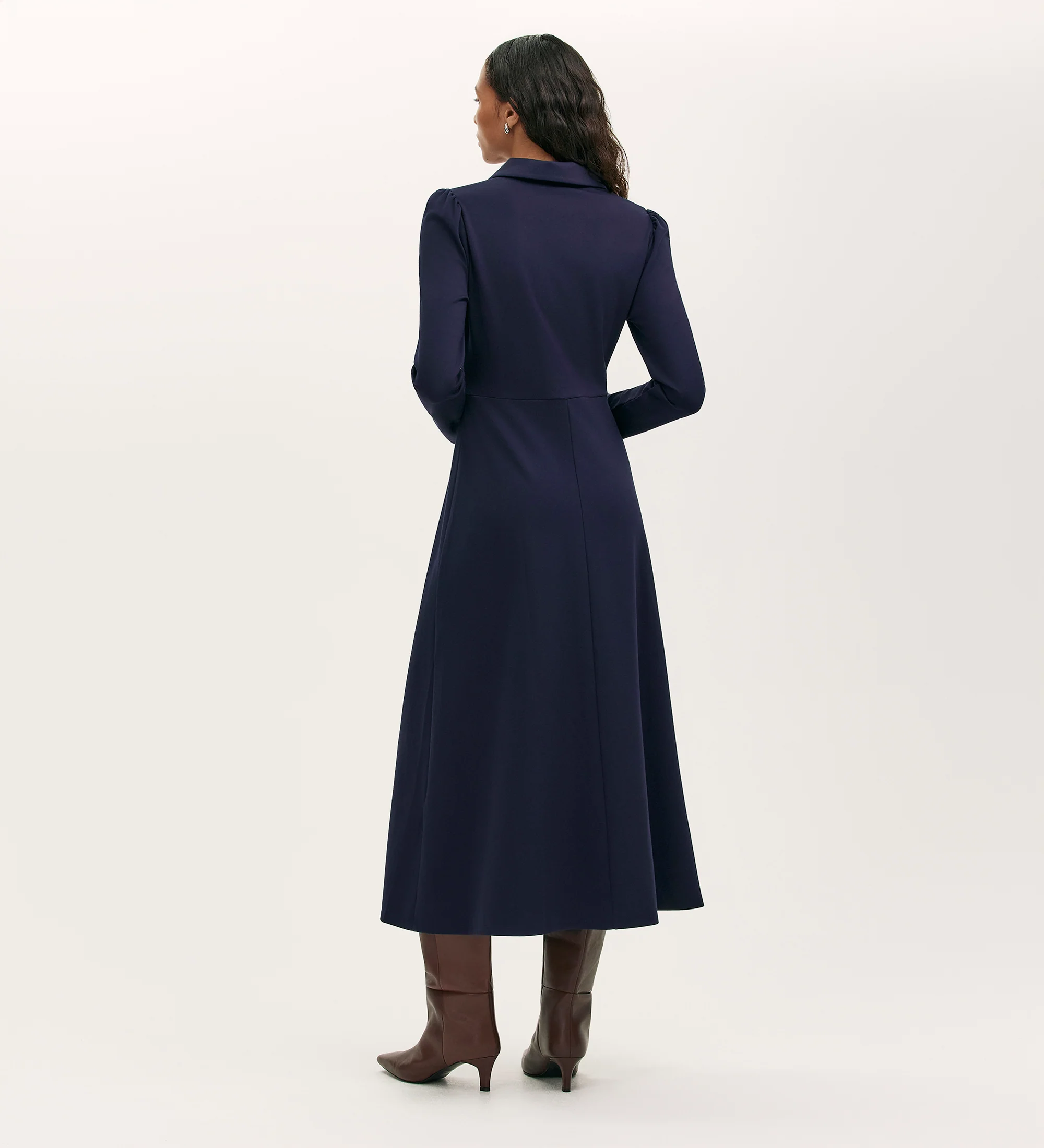 Elvira Navy Dress Jersey Midi Dress - Image 4