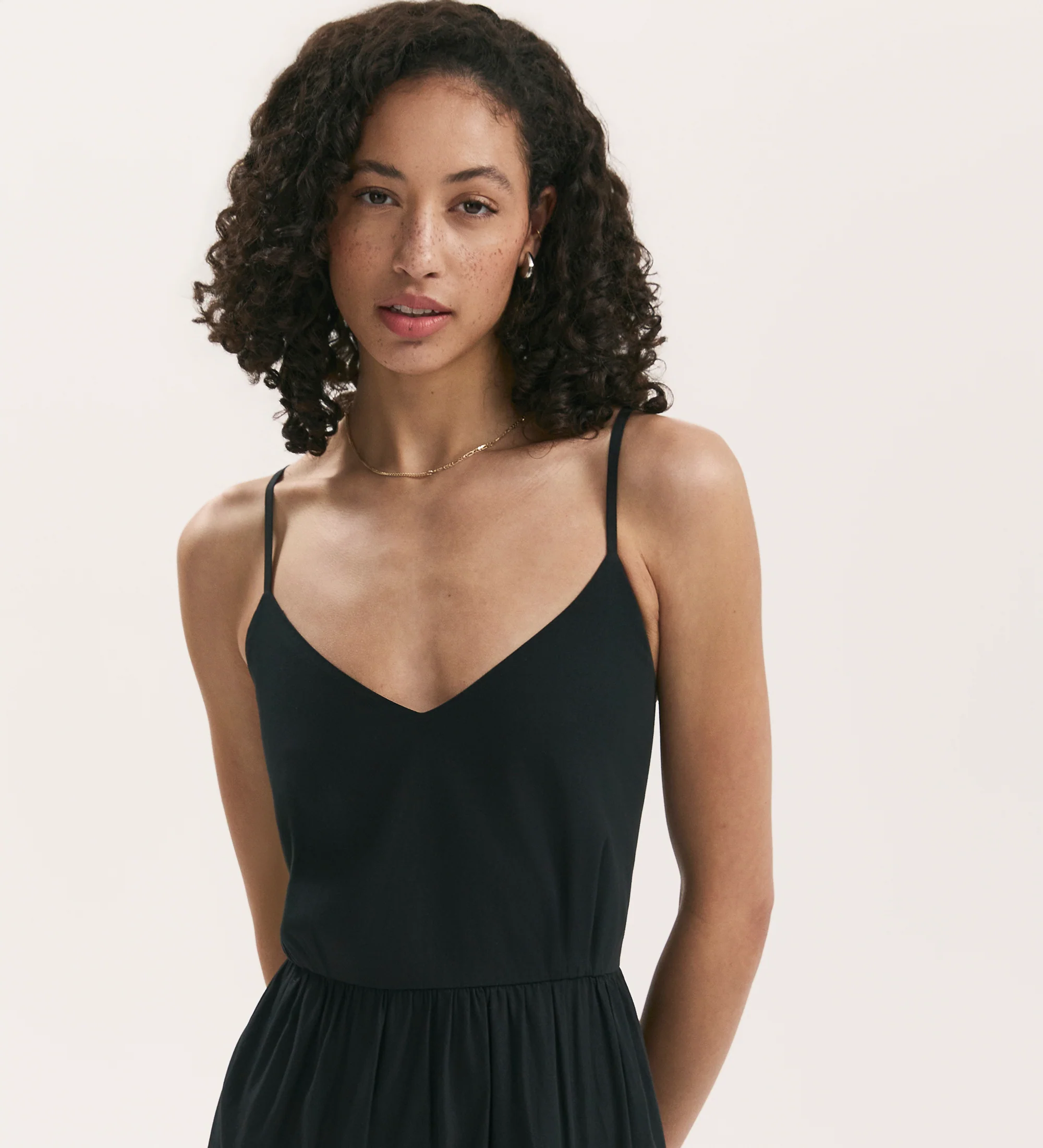 Emmie Black Cotton Midi Dress - Image 2