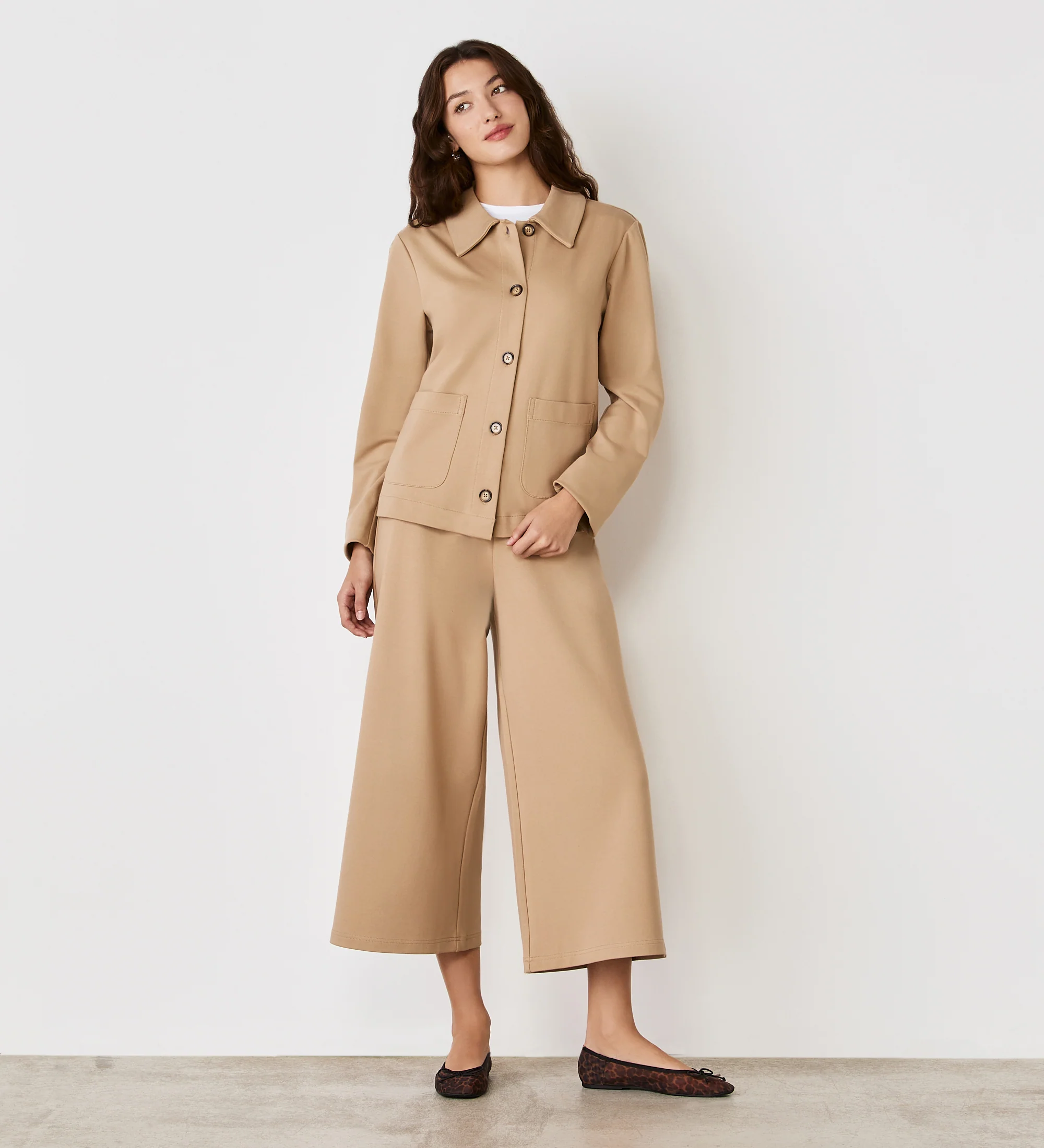 Enola Beige Ponte Jersey Jacket - Image 2