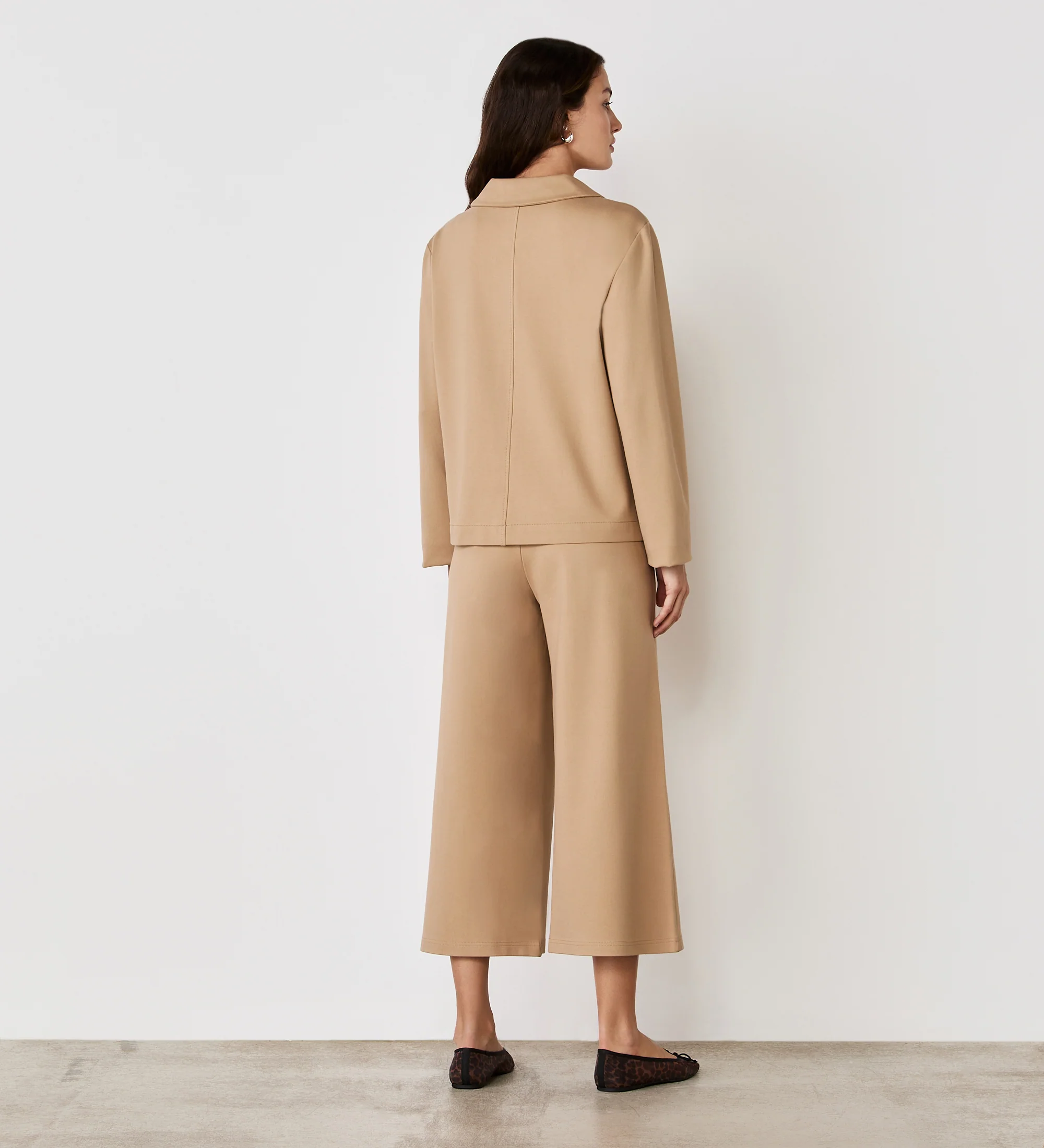 Enola Beige Ponte Jersey Jacket - Image 5
