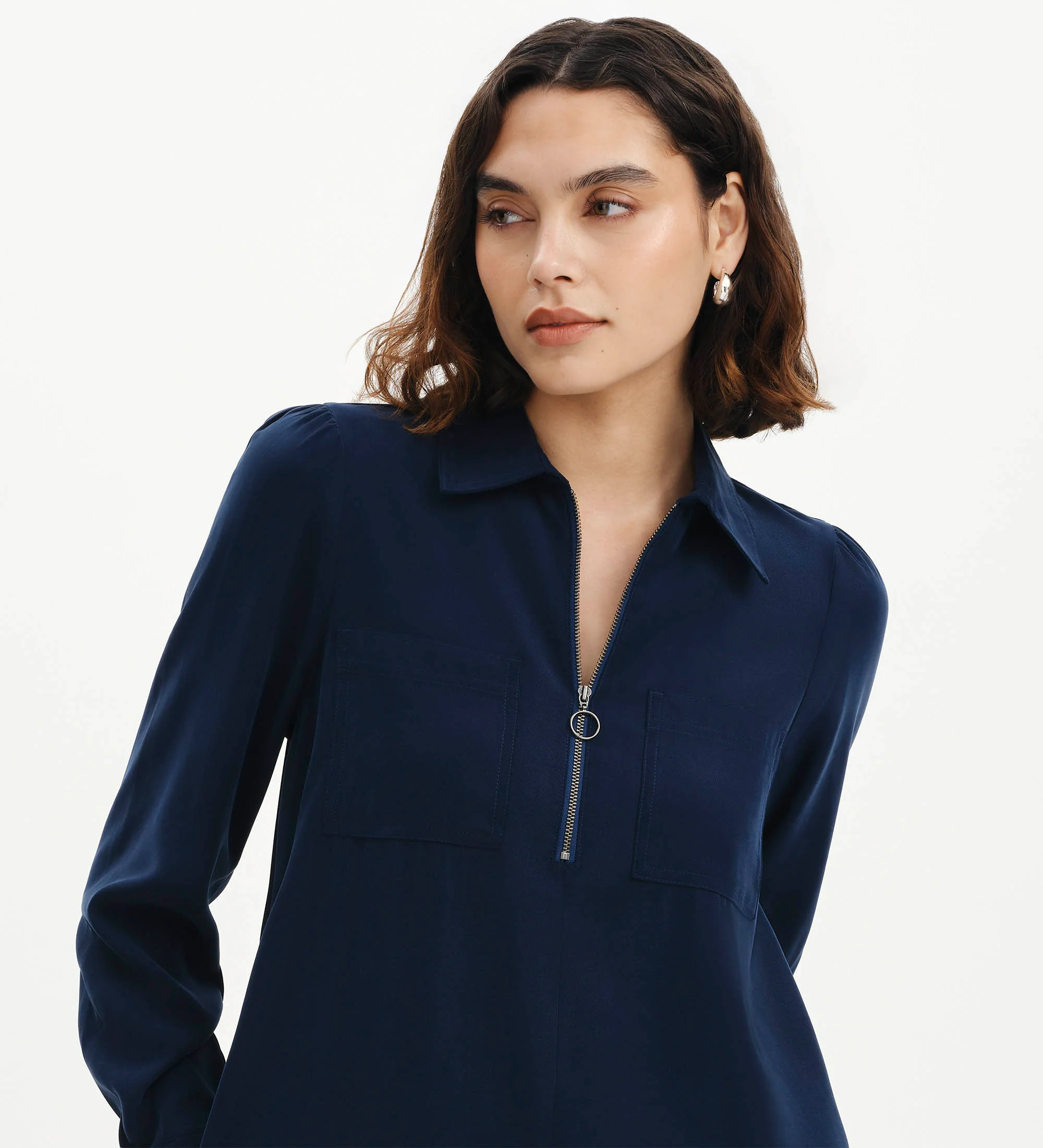 Enriko Indigo Cupro Short Dress - Image 2
